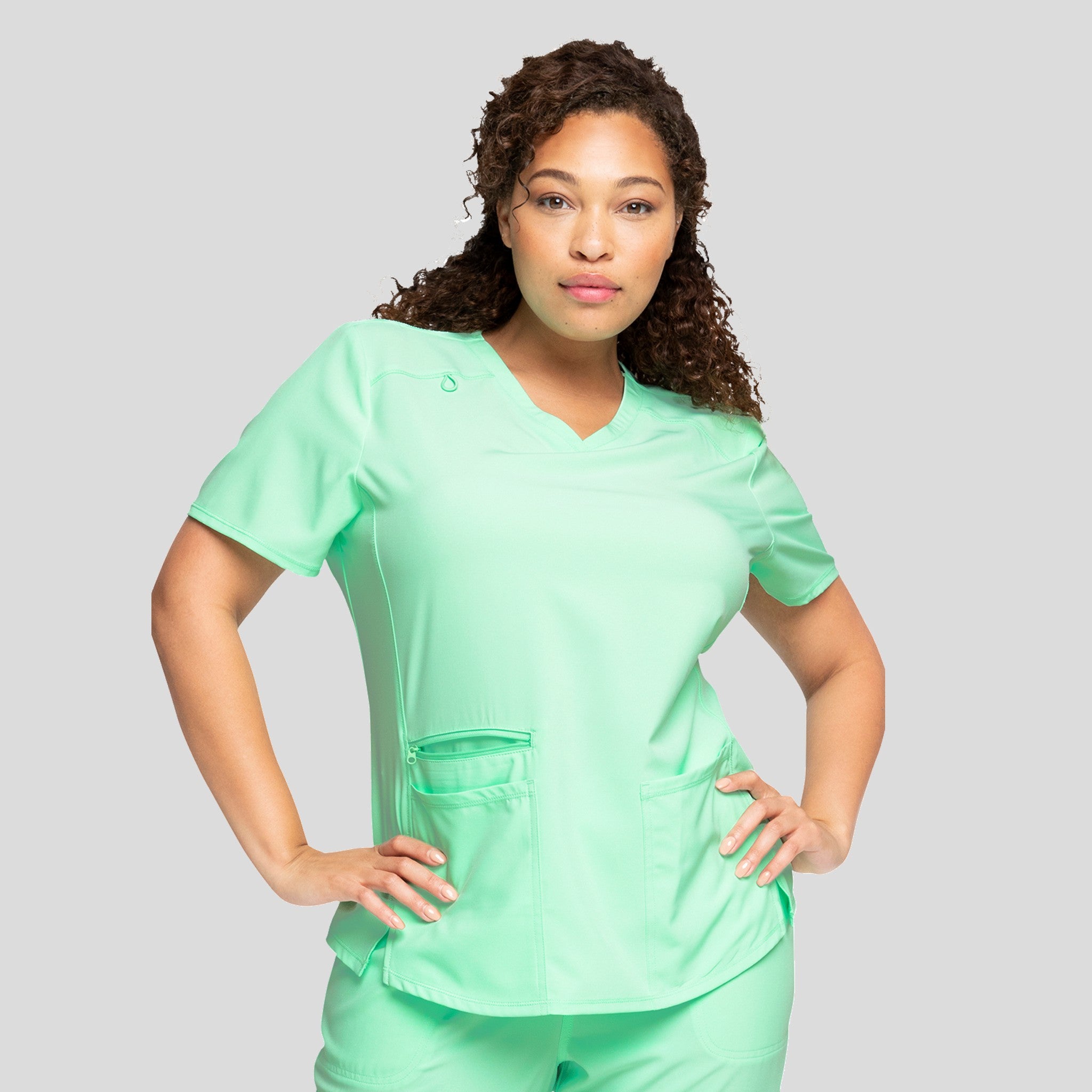 V-Neck Top With Badge Loop