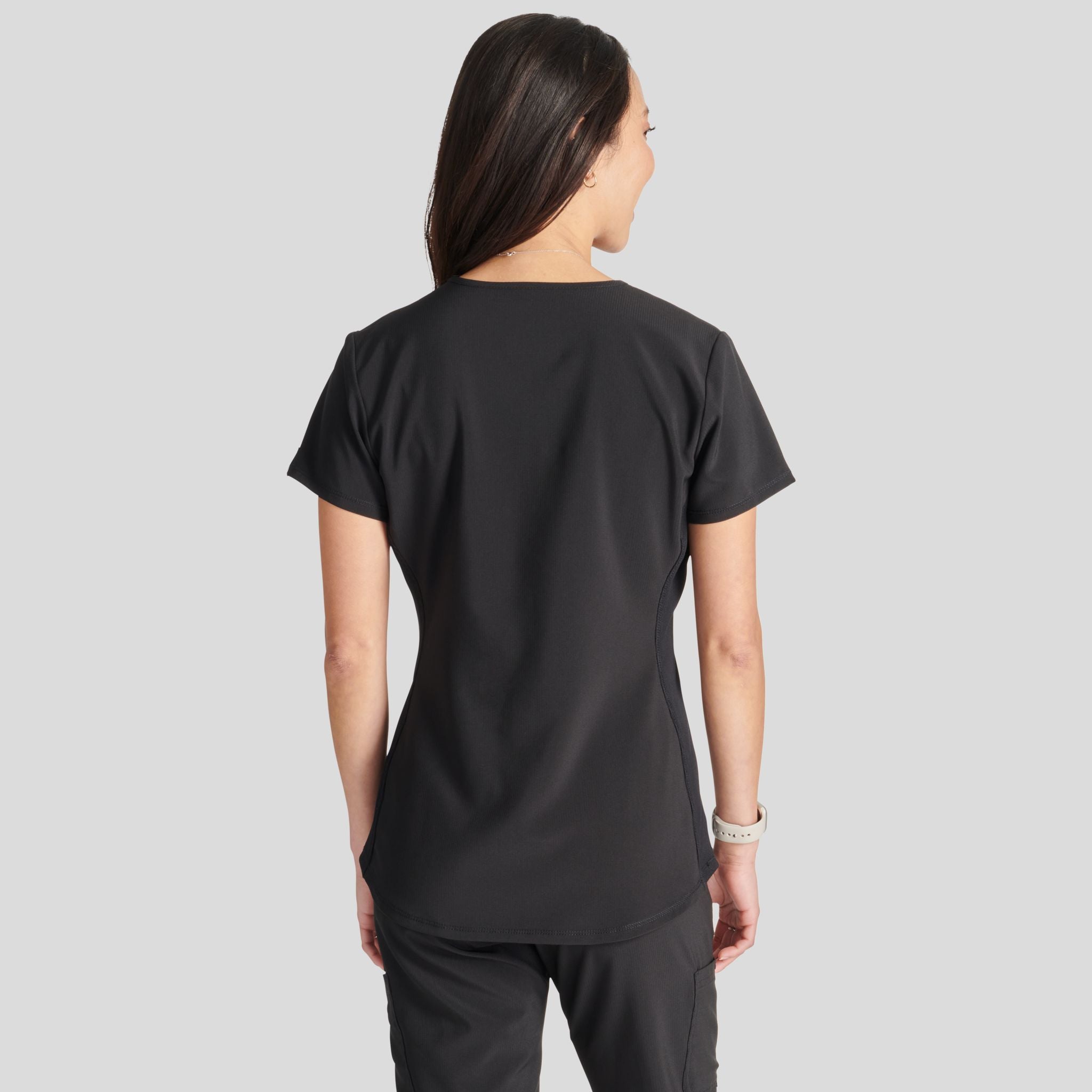 Women's Henley Solid Scrub Top