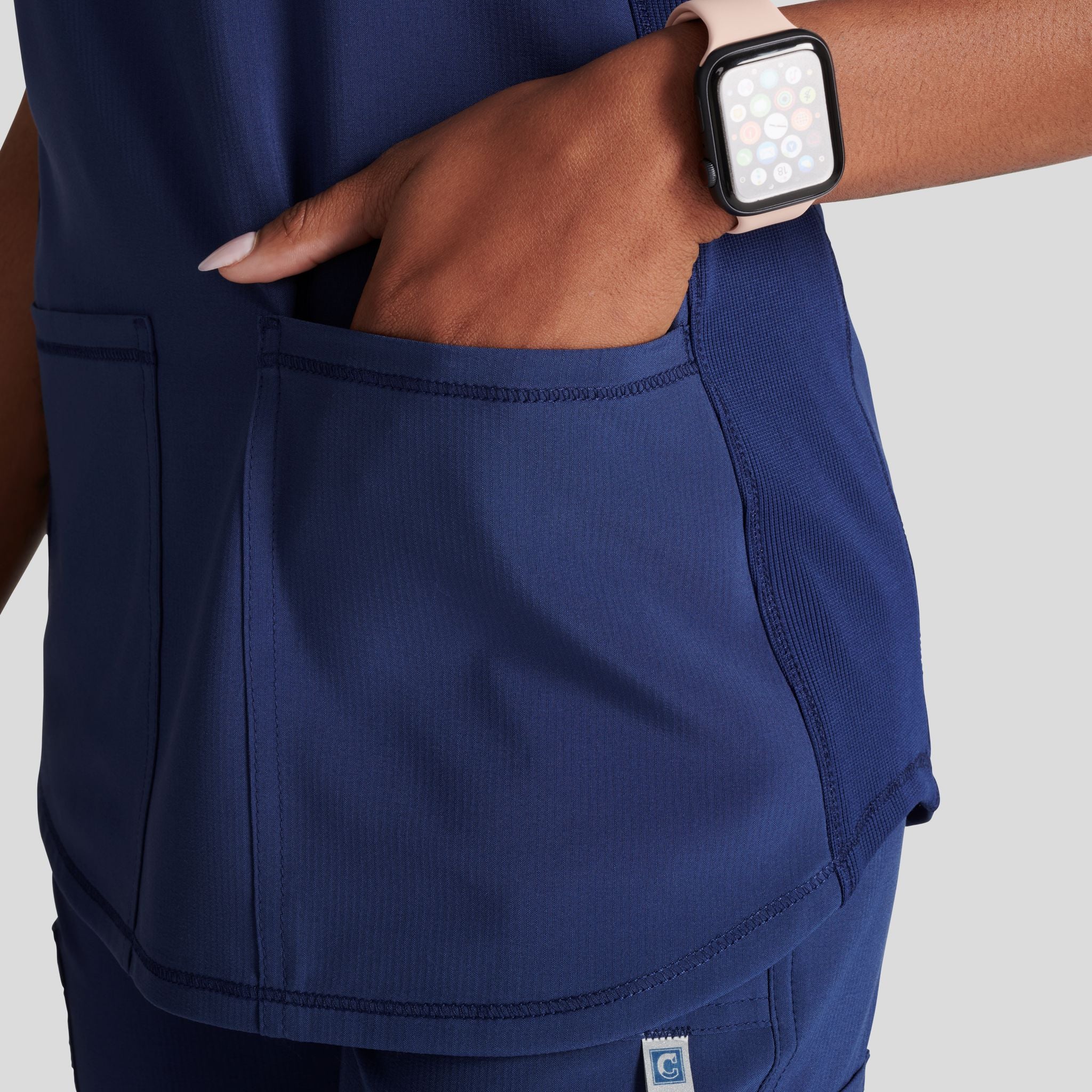 Women's Henley Solid Scrub Top