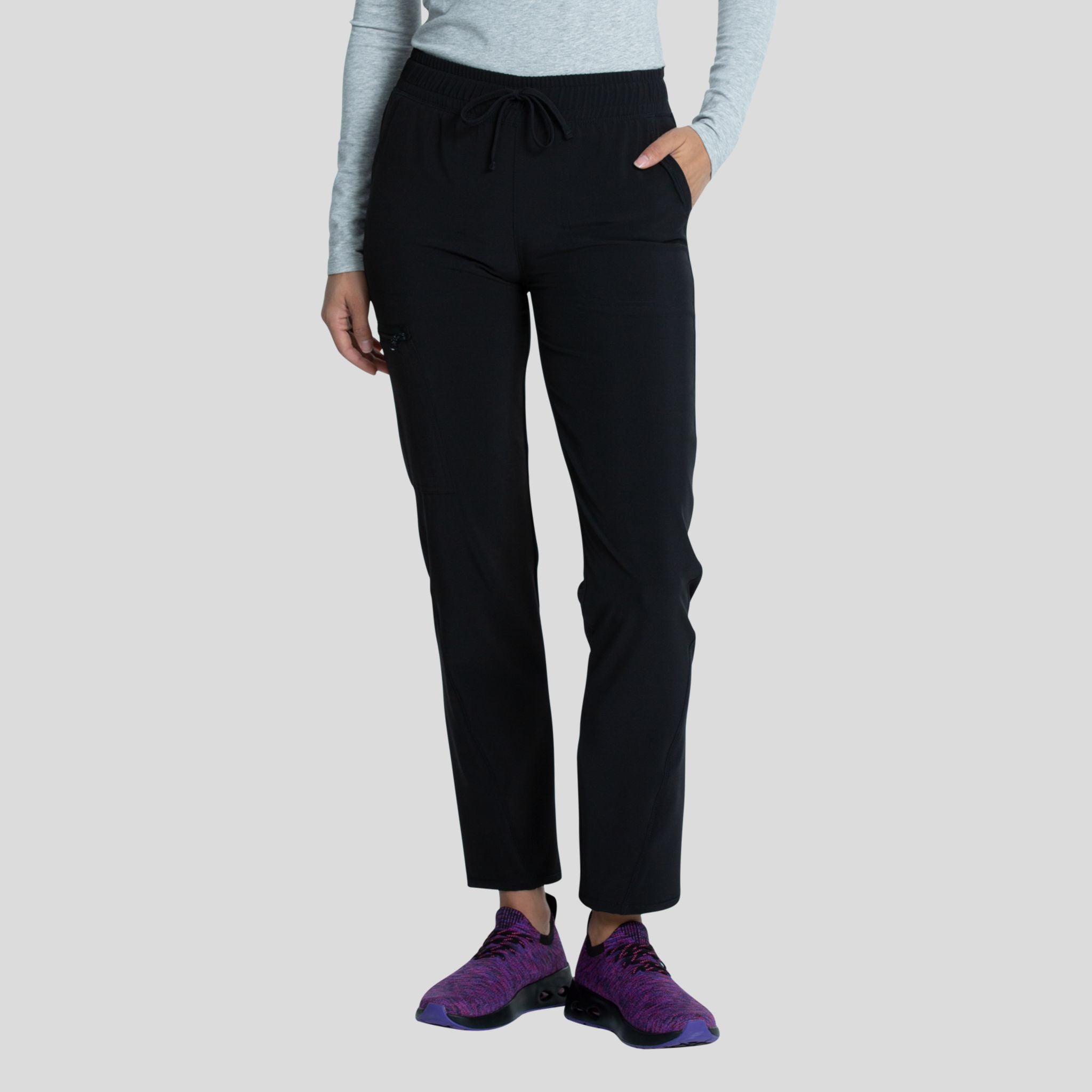 Mid Rise Tapered Leg Drawstring Pant