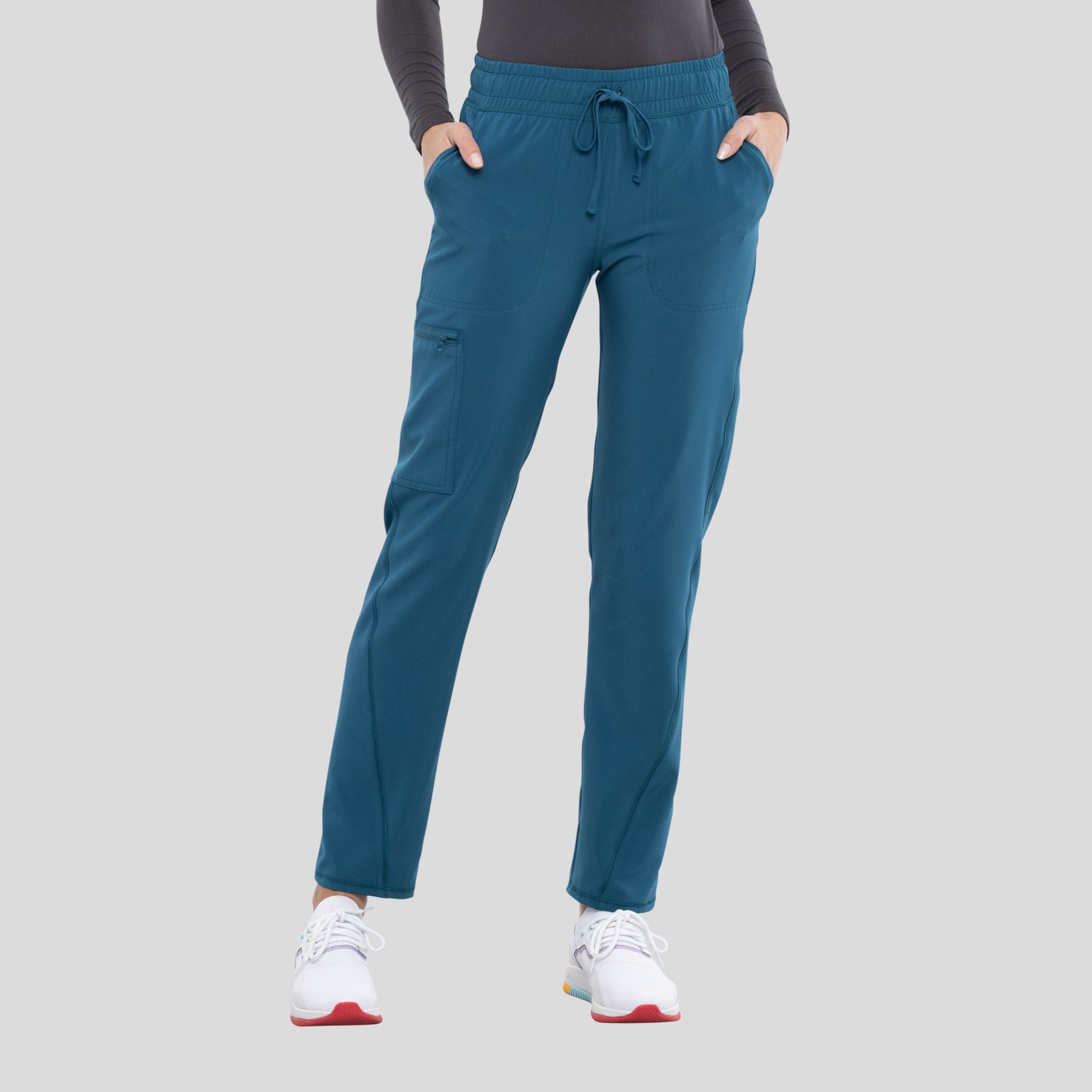 Mid Rise Tapered Leg Drawstring Pant