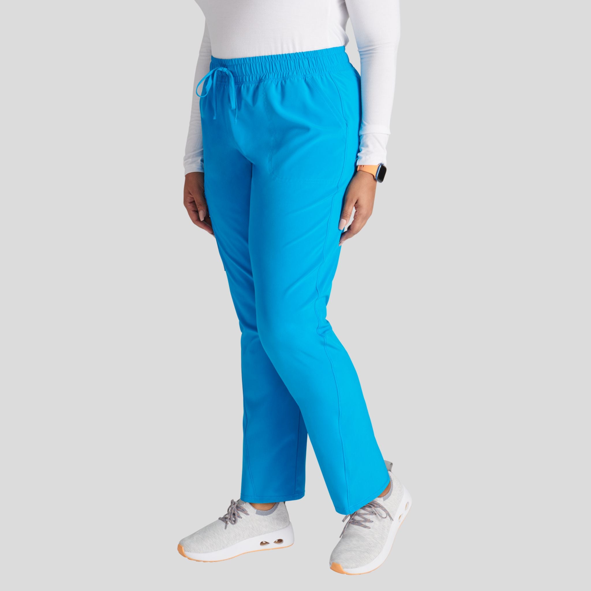 Mid Rise Tapered Leg Drawstring Pant