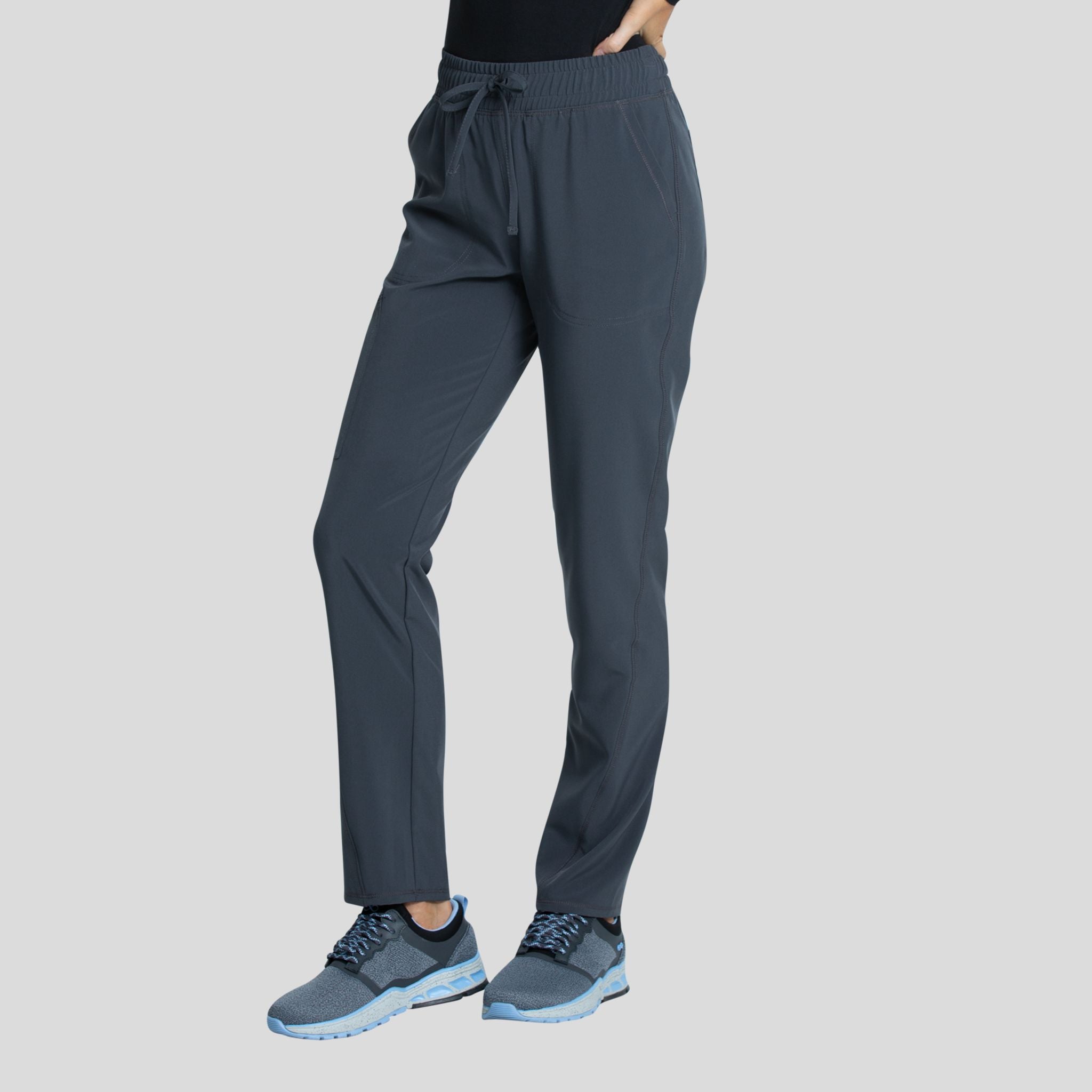 Mid Rise Tapered Leg Drawstring Pant