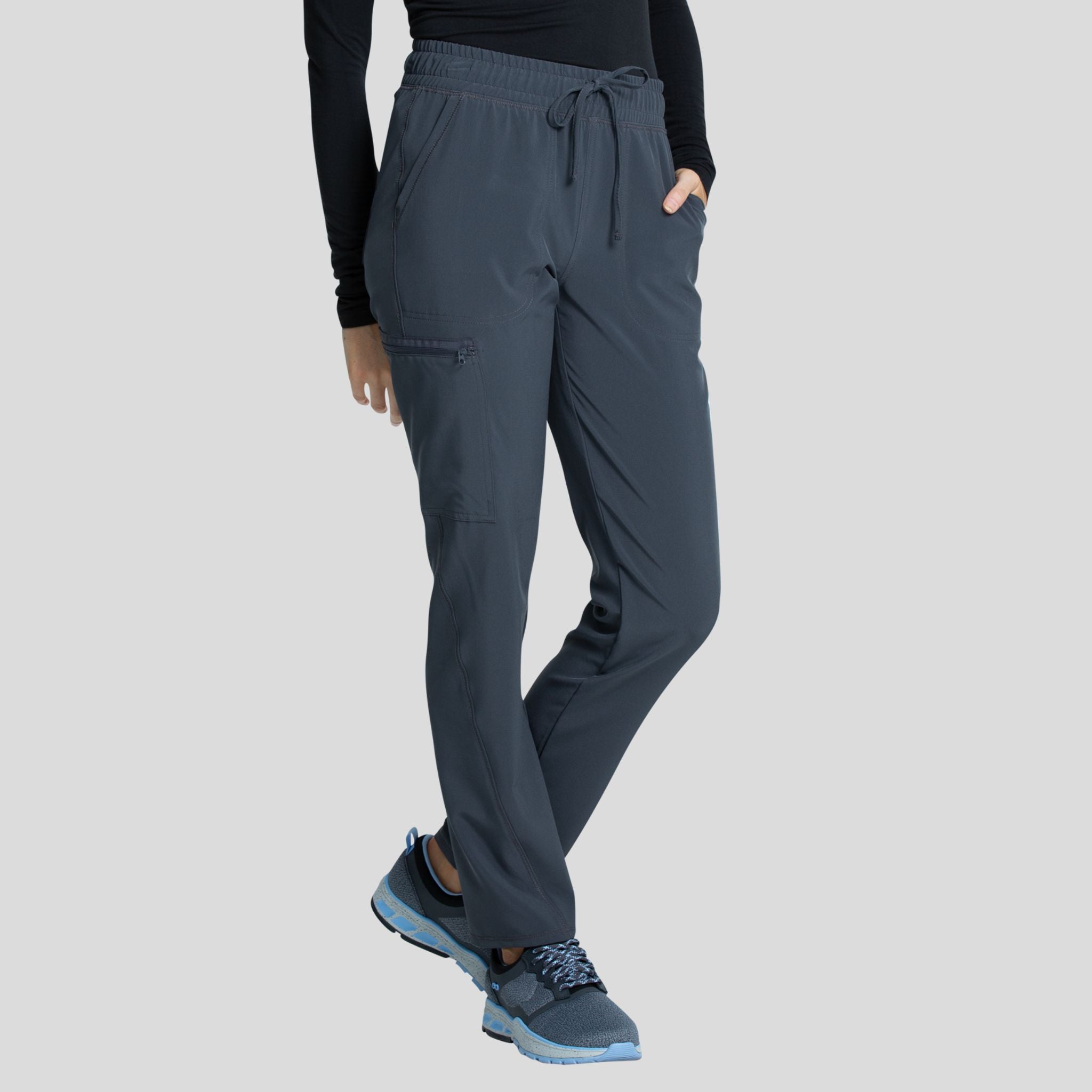 Mid Rise Tapered Leg Drawstring Pant