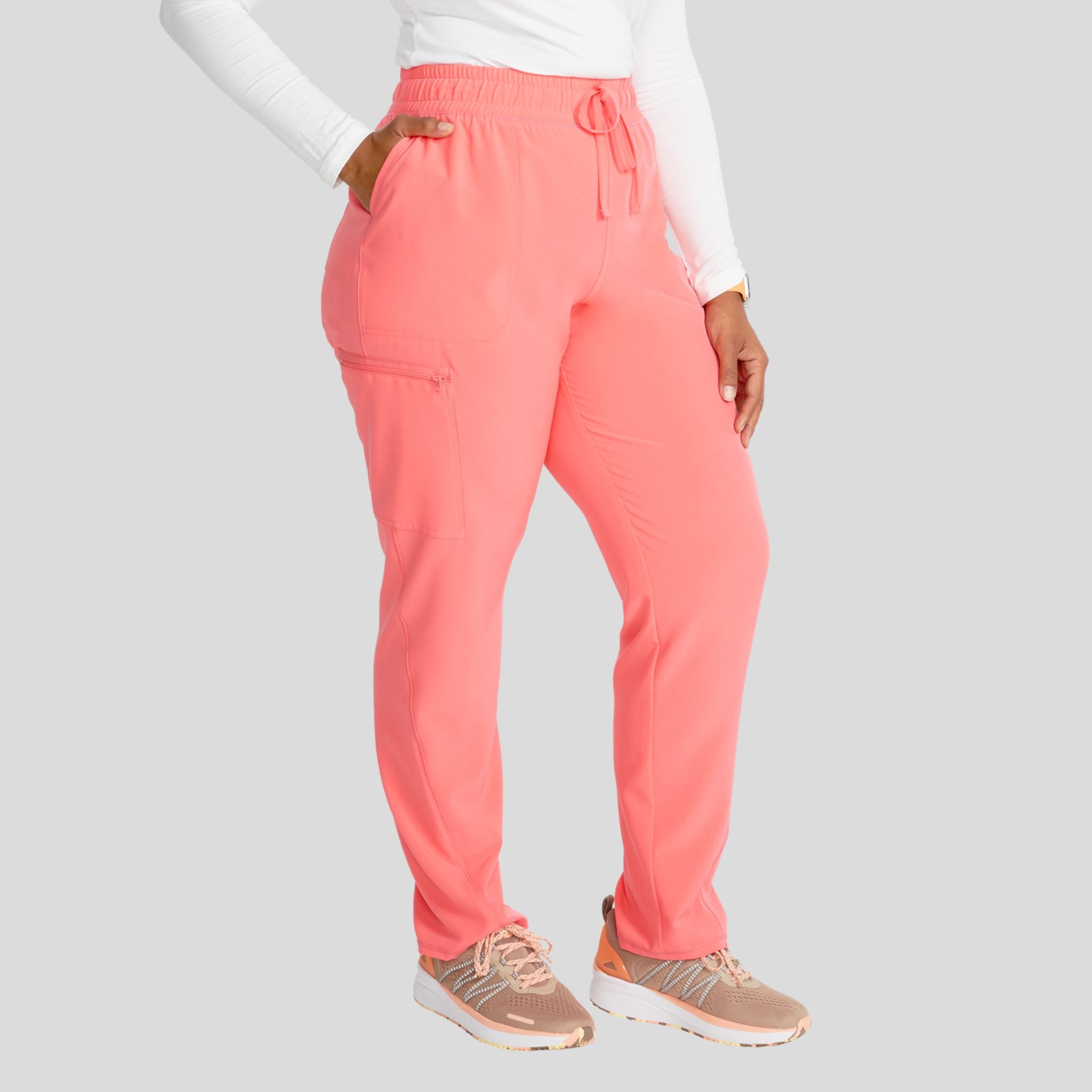 Mid Rise Tapered Leg Drawstring Pant