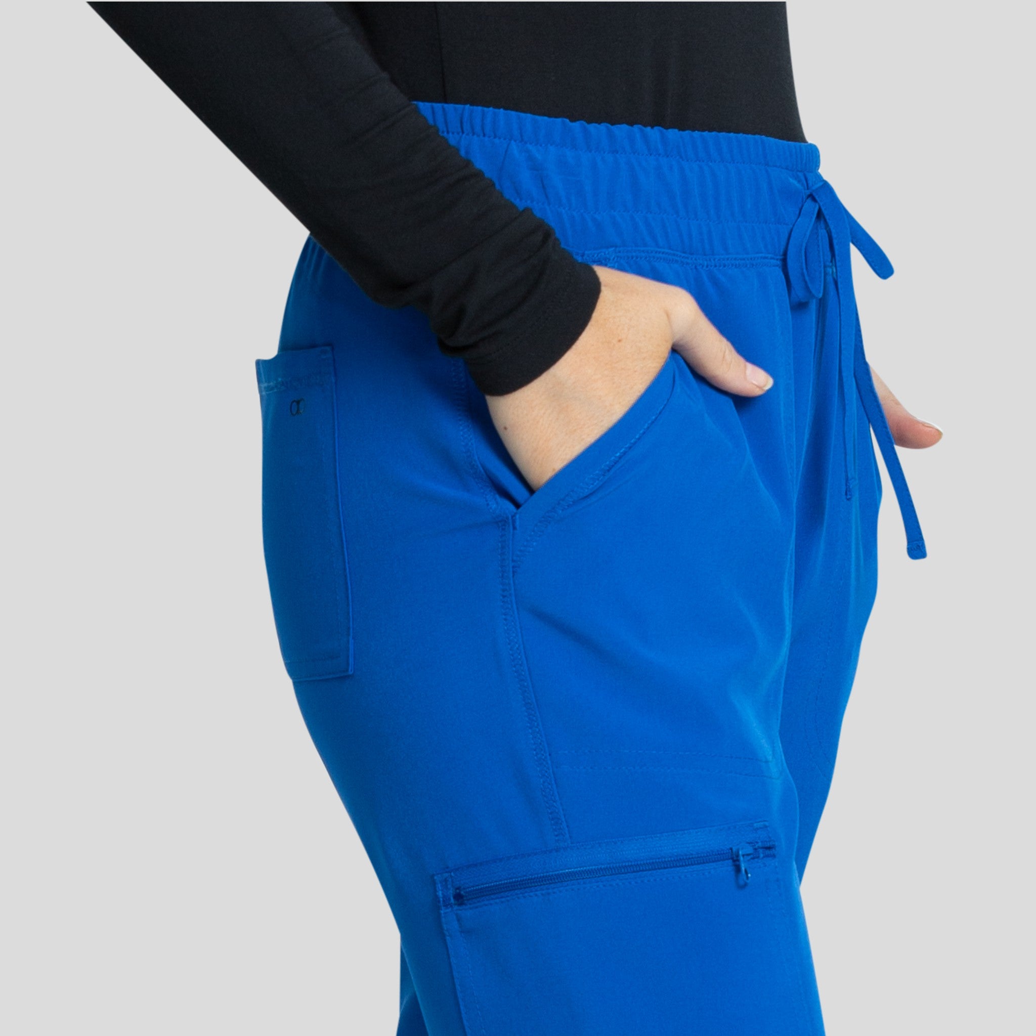 Mid Rise Tapered Leg Drawstring Pant