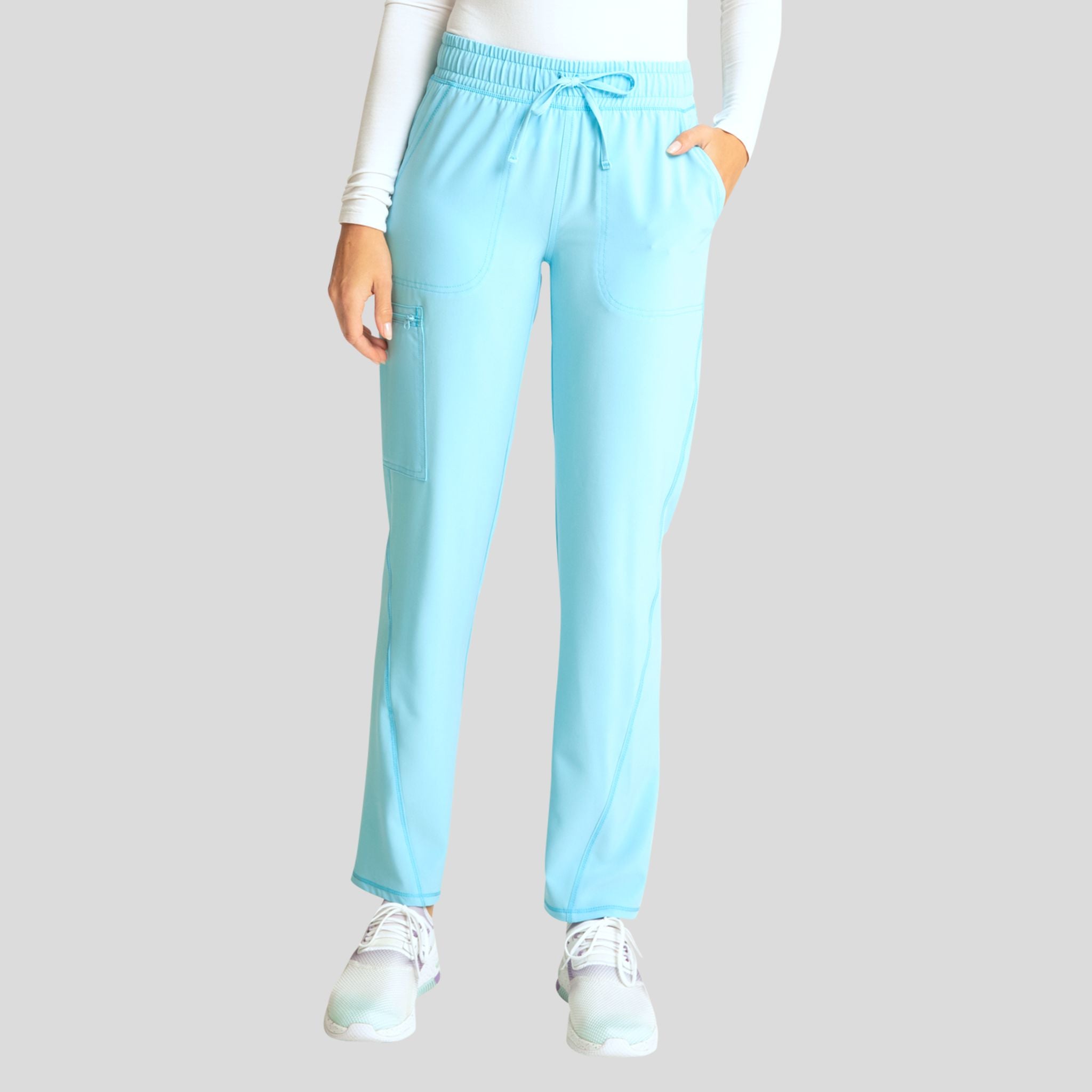 Mid Rise Tapered Leg Drawstring Pant