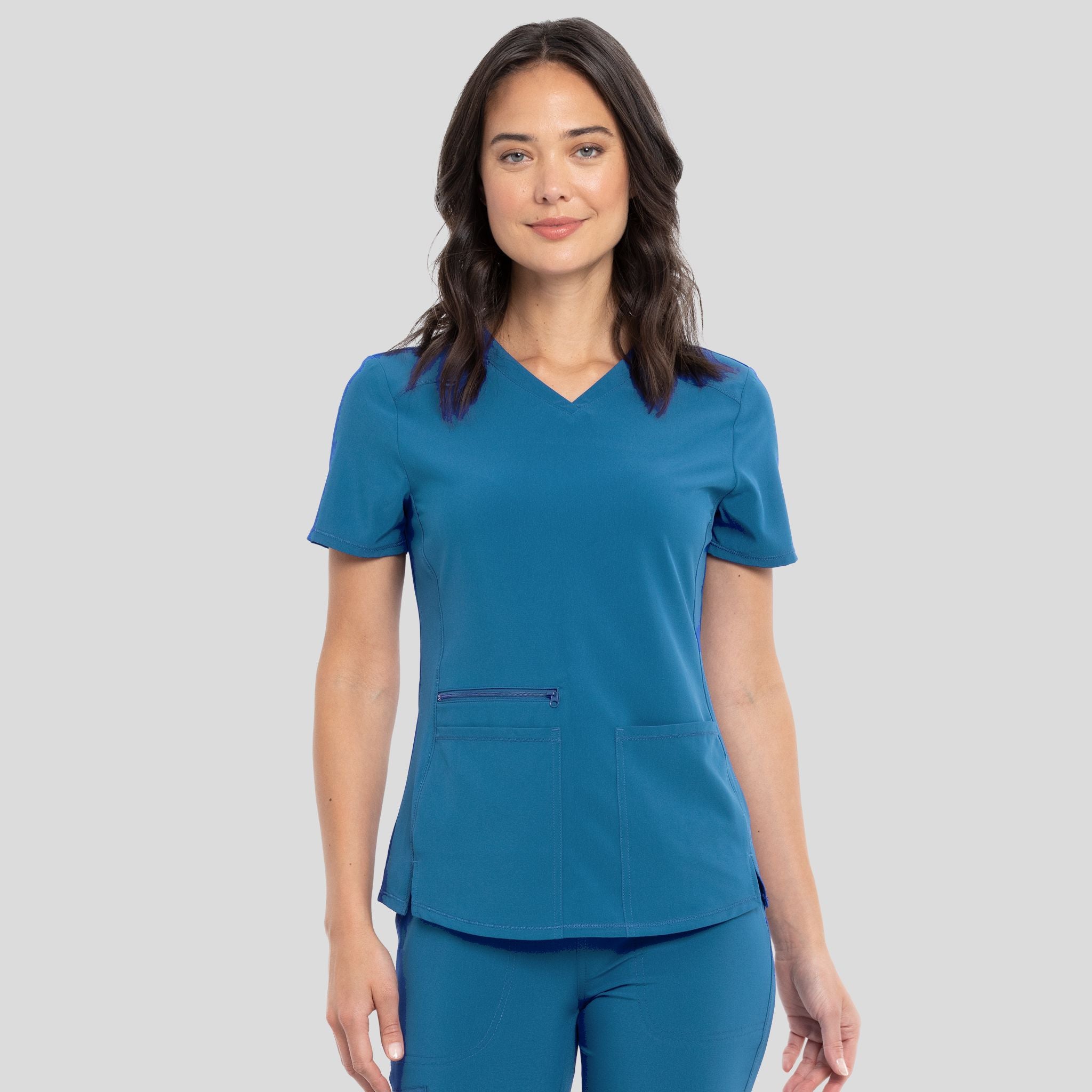 V-Neck Top With Badge Loop