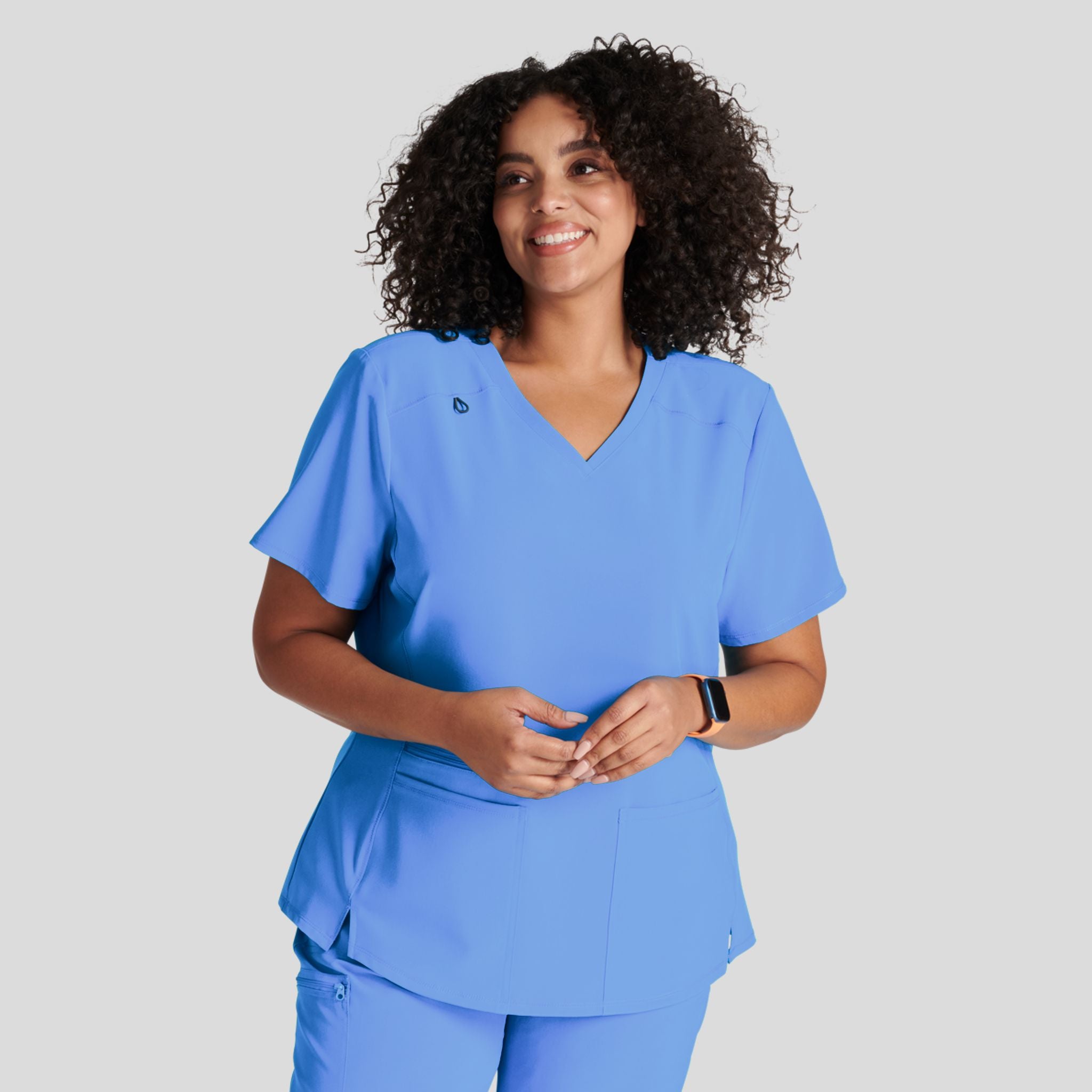 V-Neck Top With Badge Loop