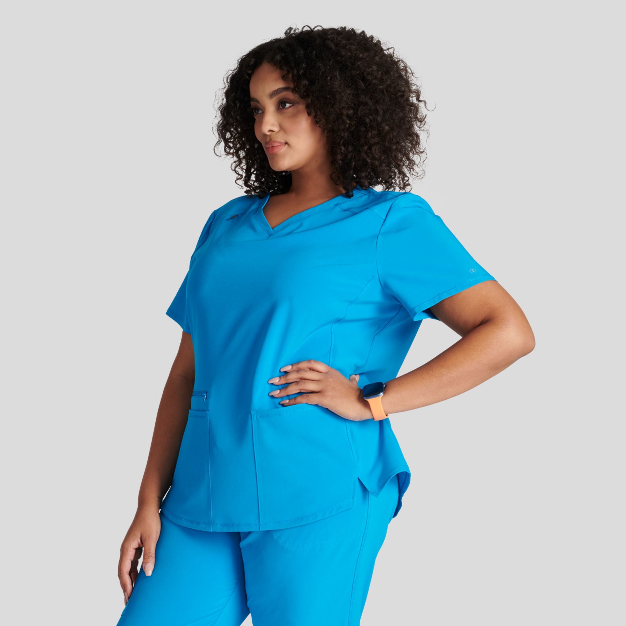 V-Neck Top With Badge Loop