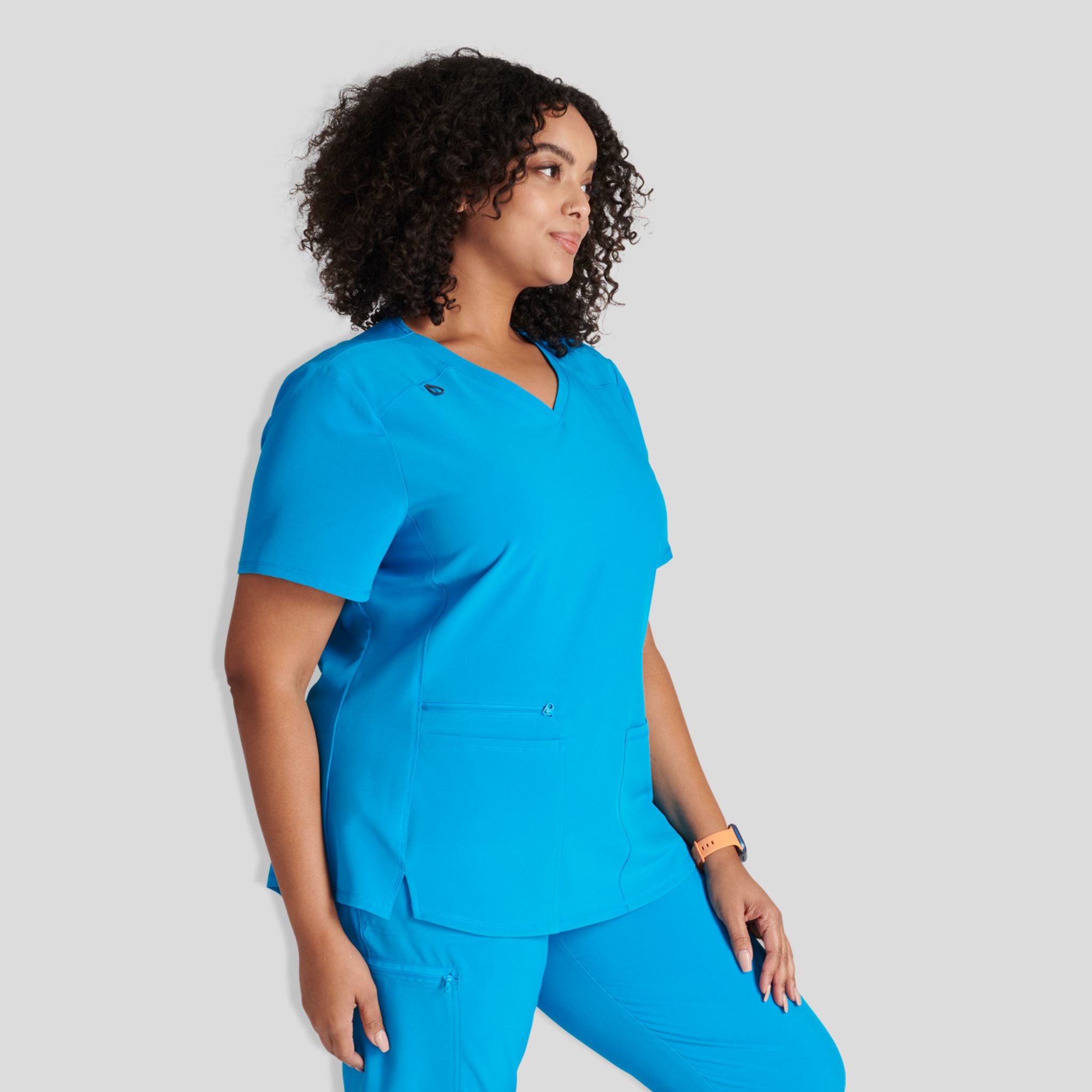 V-Neck Top With Badge Loop