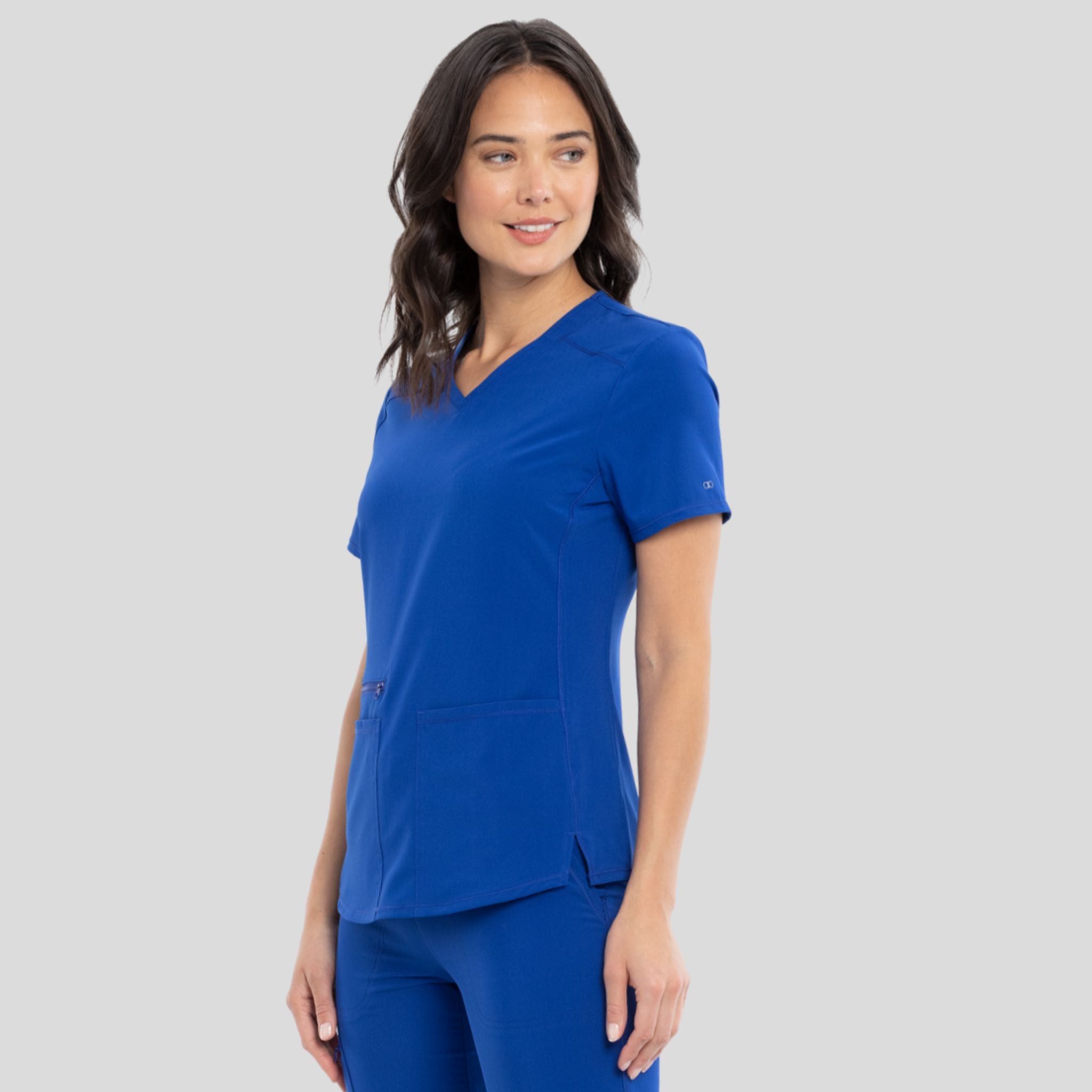 V-Neck Top With Badge Loop