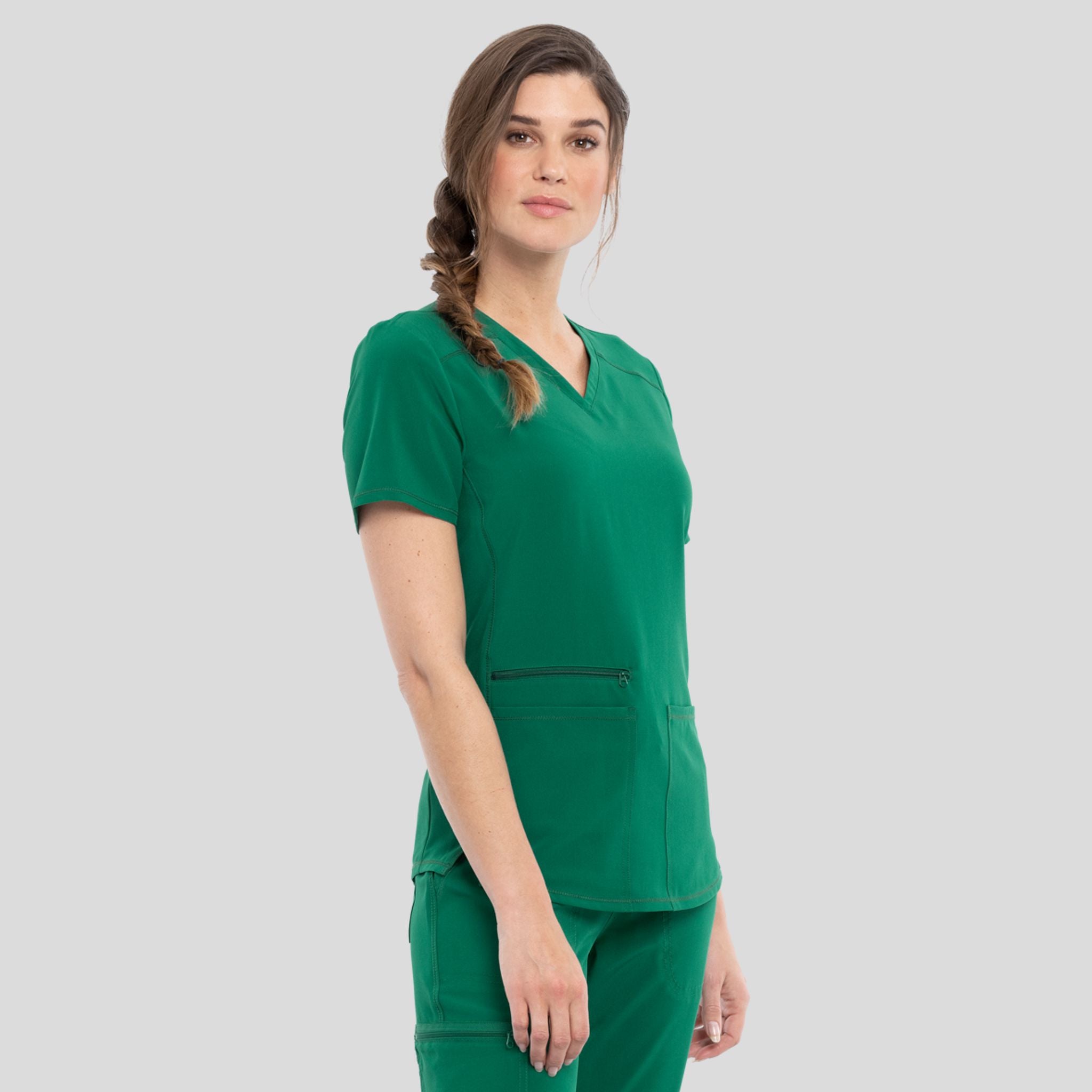 V-Neck Top With Badge Loop