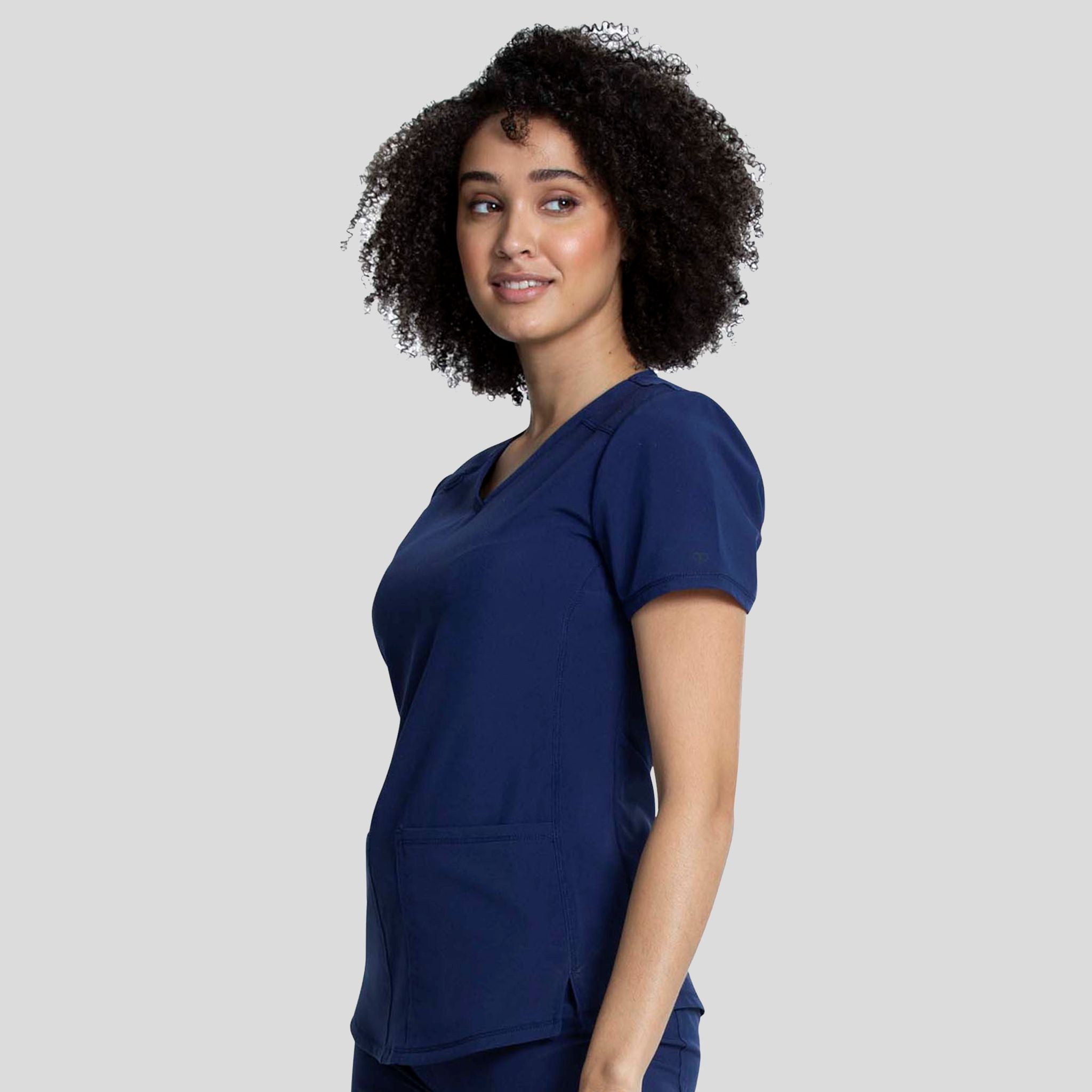 V-Neck Top With Badge Loop