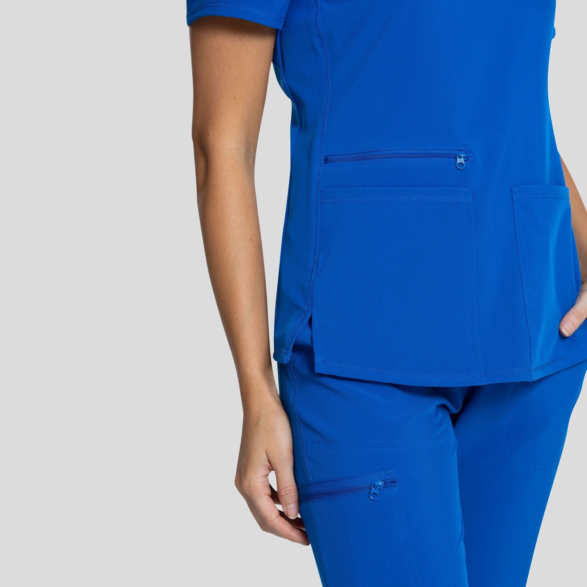 V-Neck Top With Badge Loop