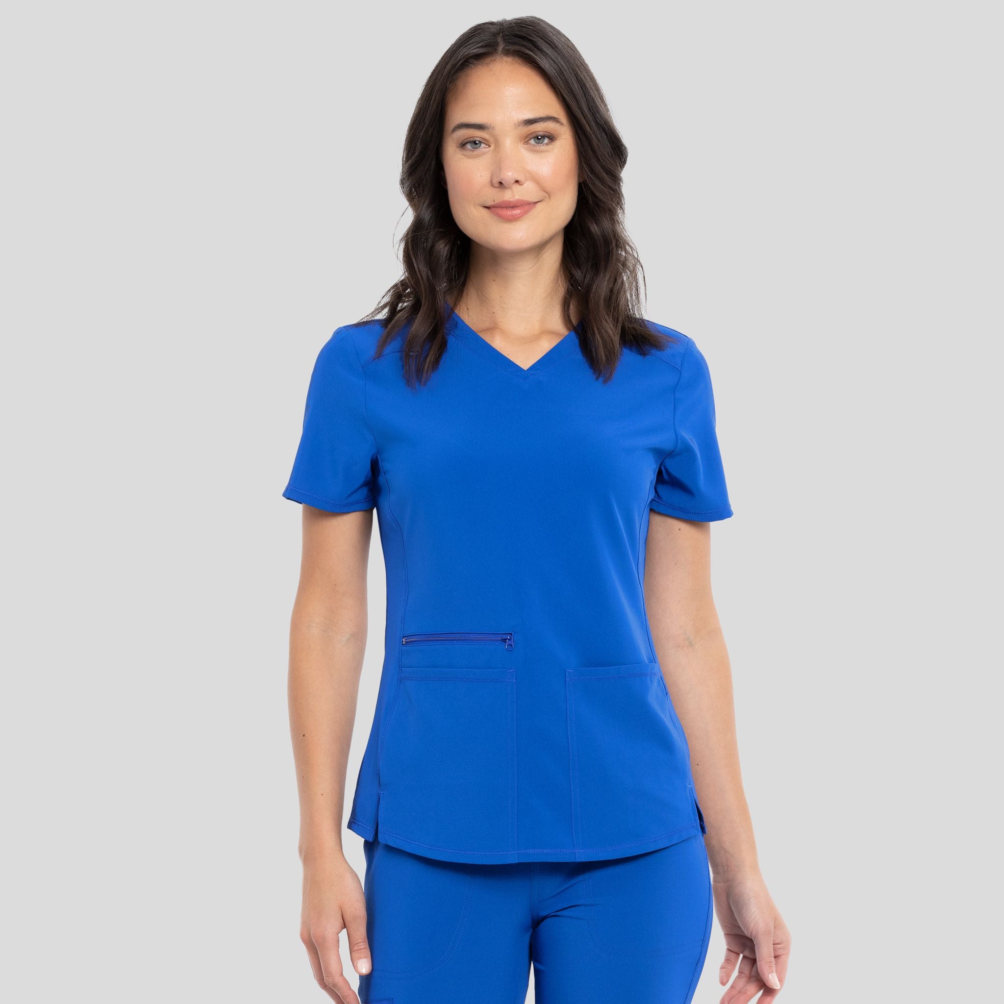 V-Neck Top With Badge Loop