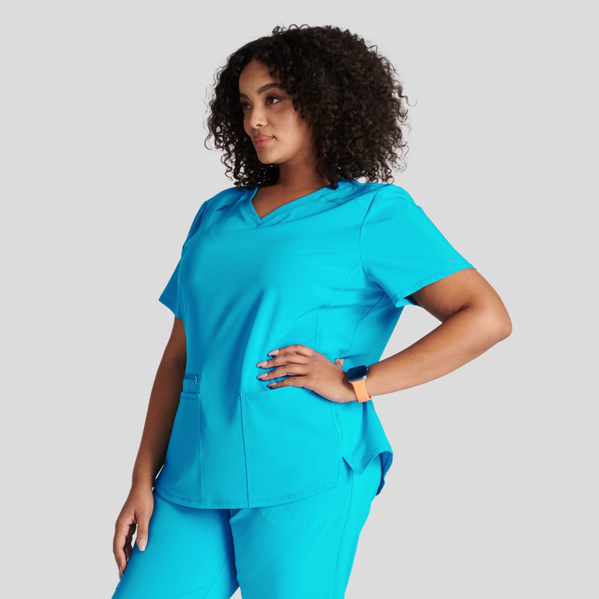 V-Neck Top With Badge Loop