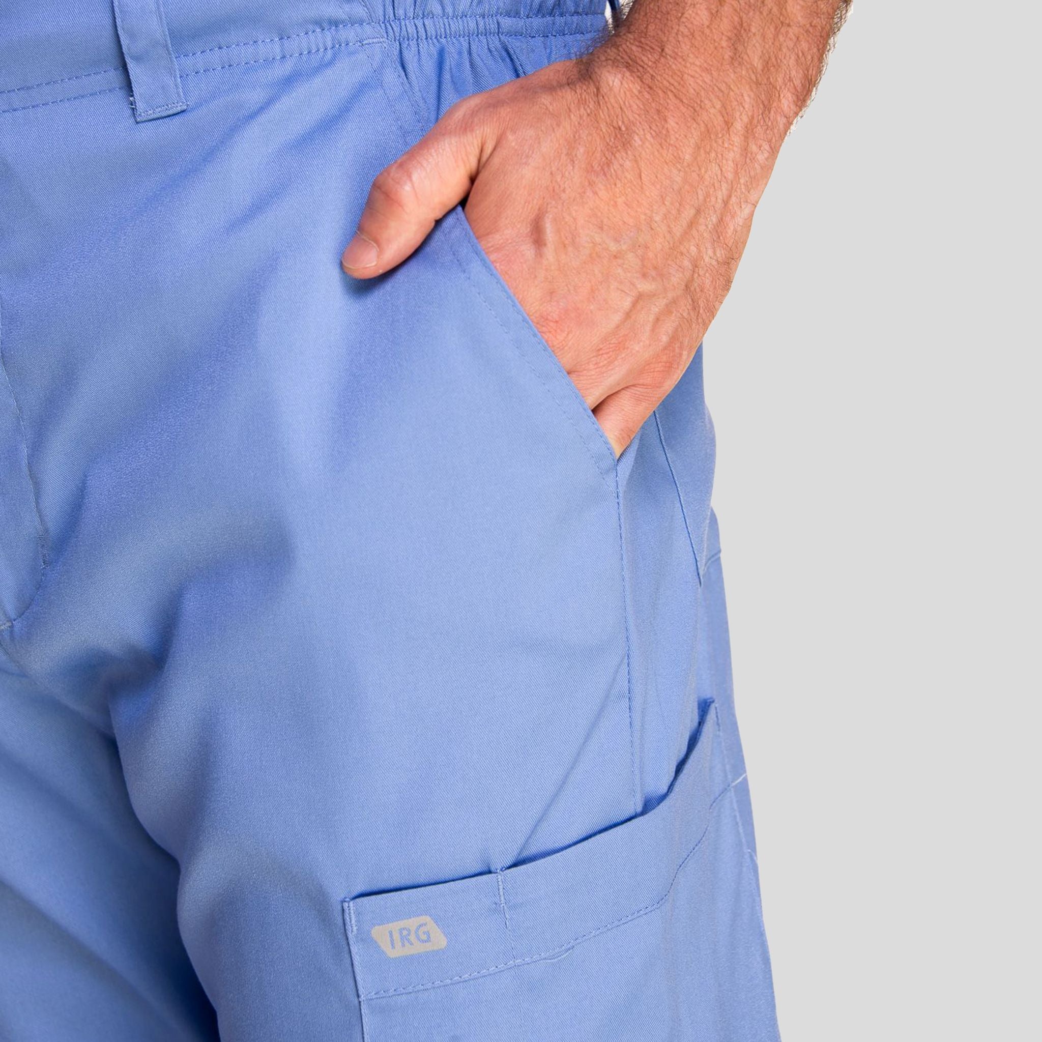 Men's Half Elastic Waistband Pant