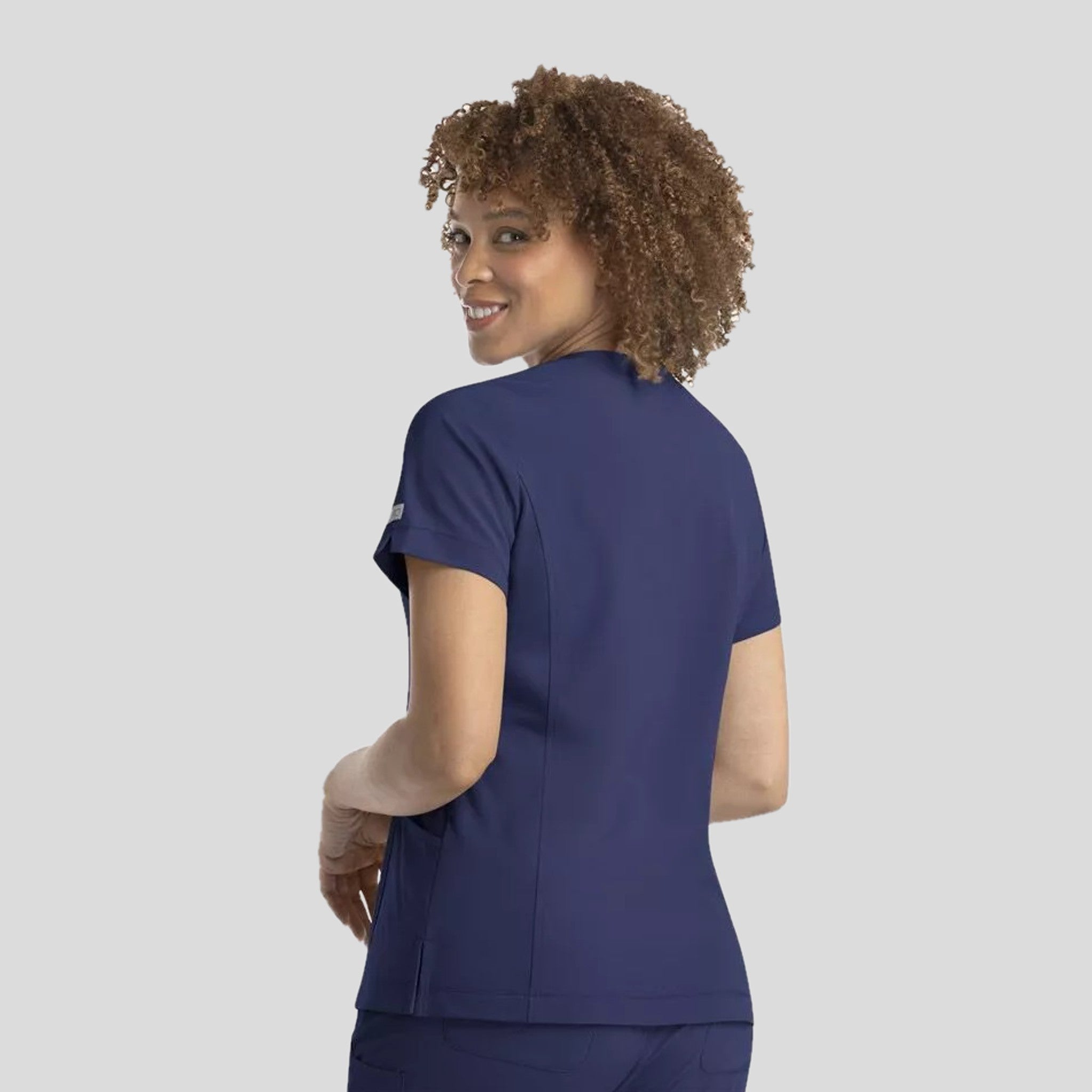 Notched Crew Neck Top