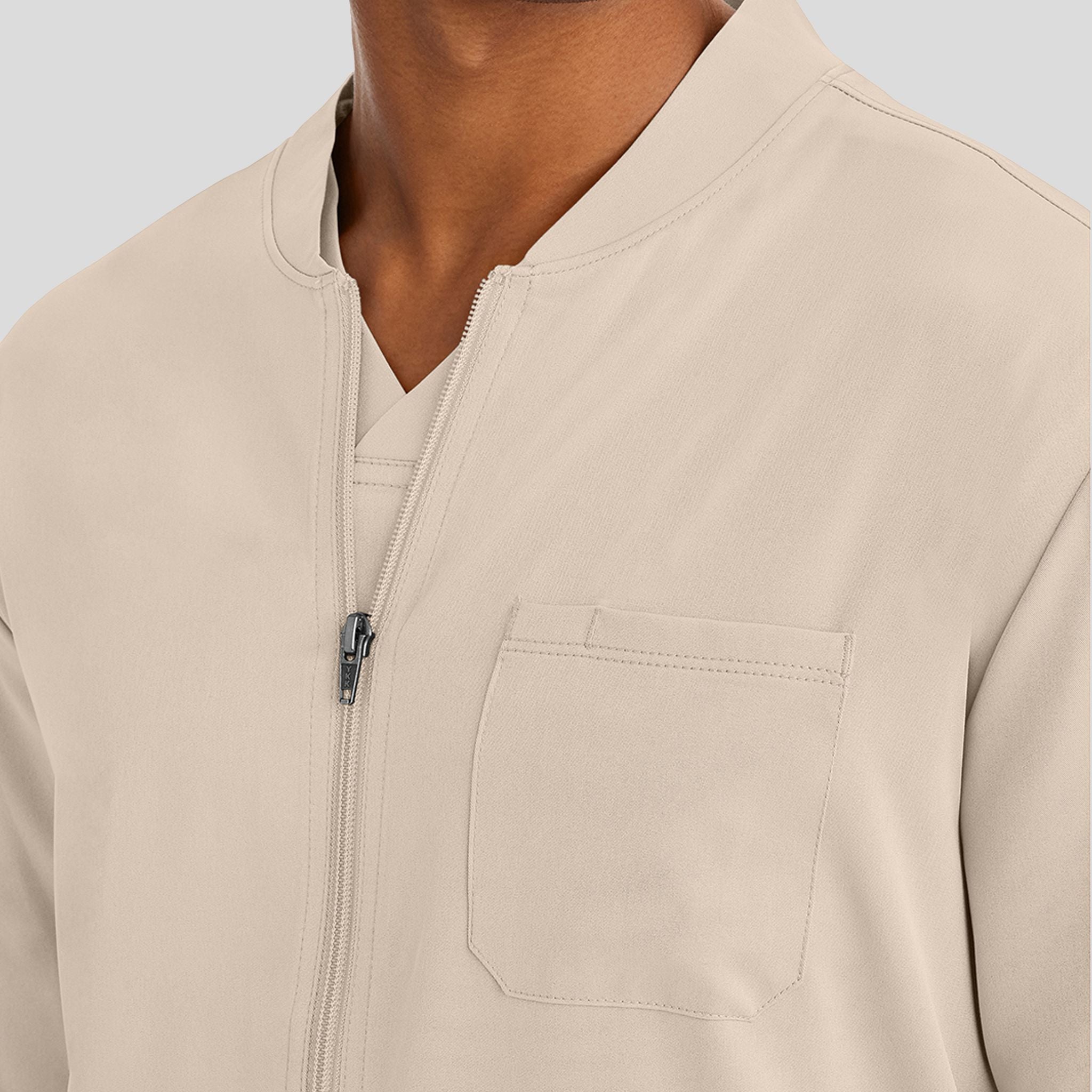 Men's Michael Zip Front Solid Scrub Jacket