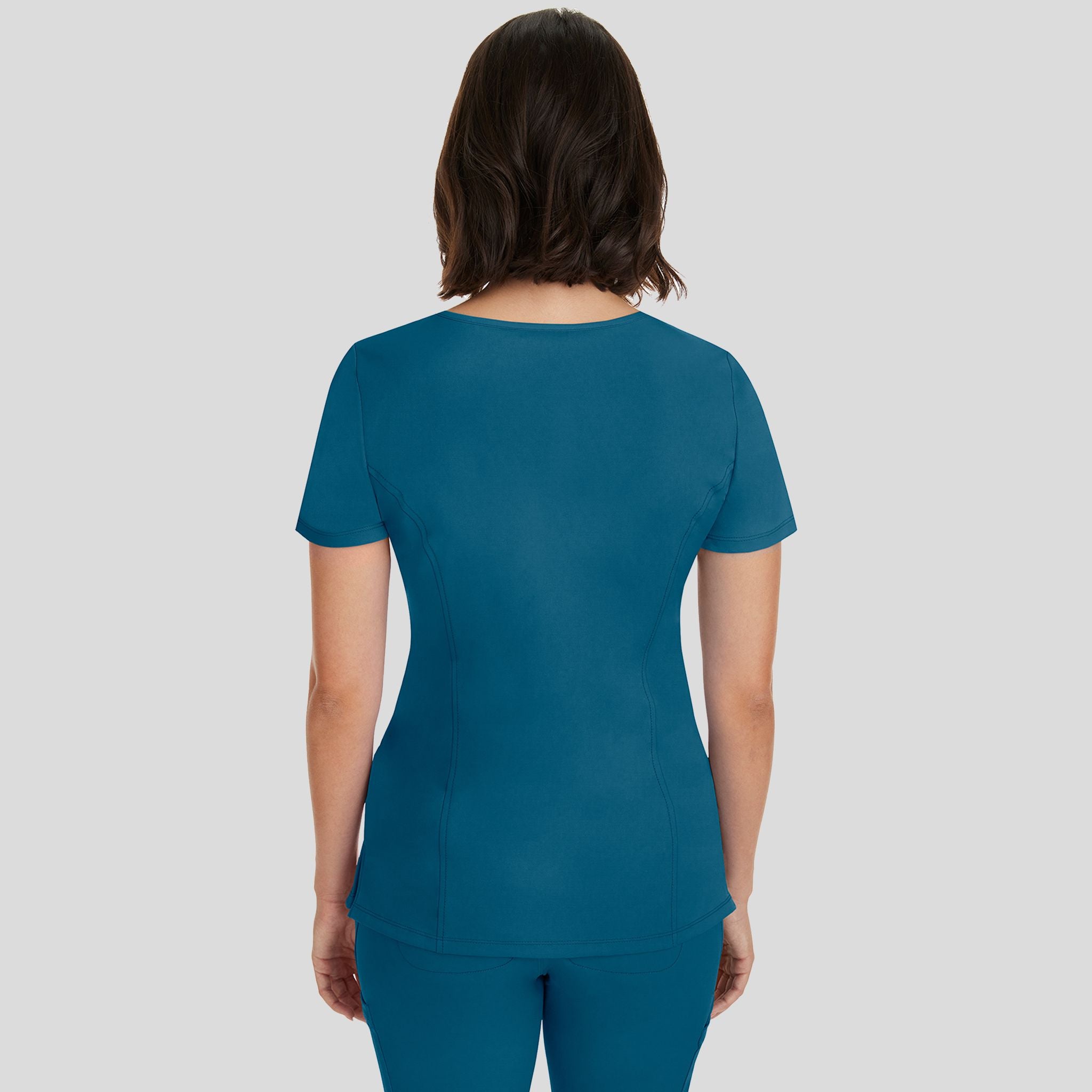 Women's Madison Mock Wrap Solid Scrub Top