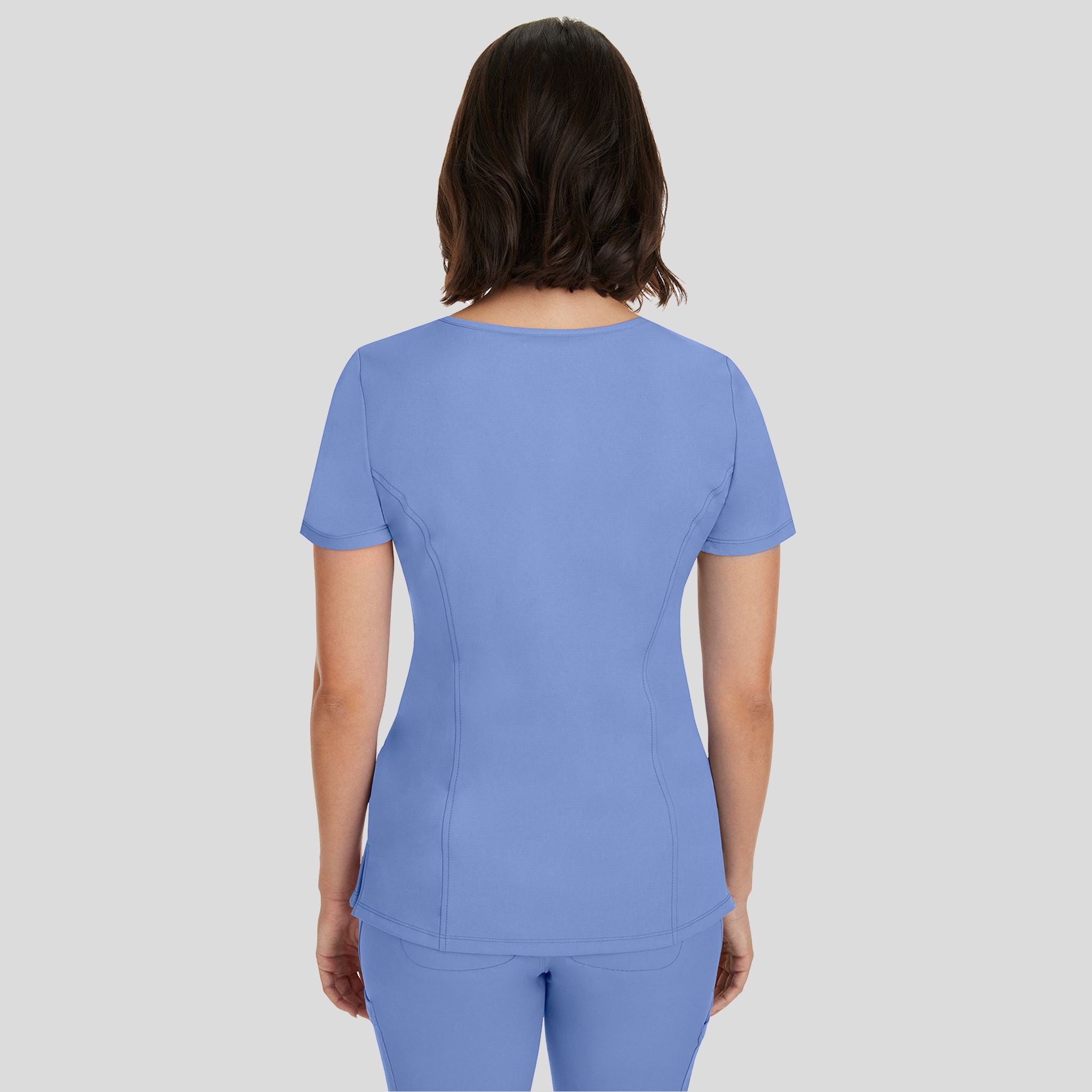 Women's Madison Mock Wrap Solid Scrub Top