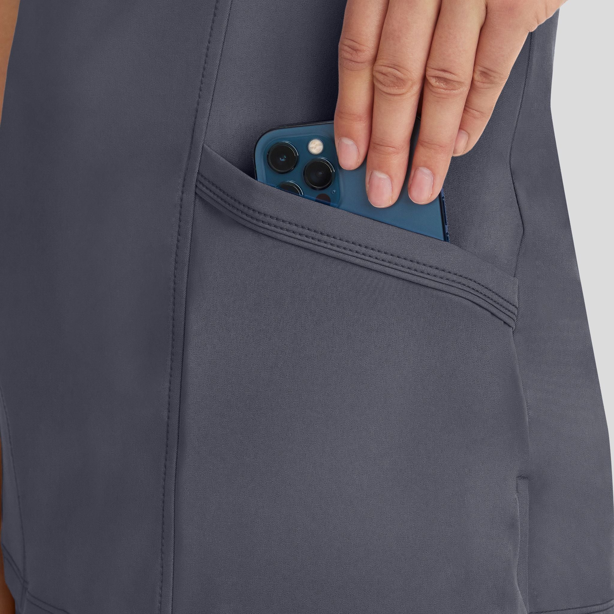 Women's Madison Mock Wrap Solid Scrub Top