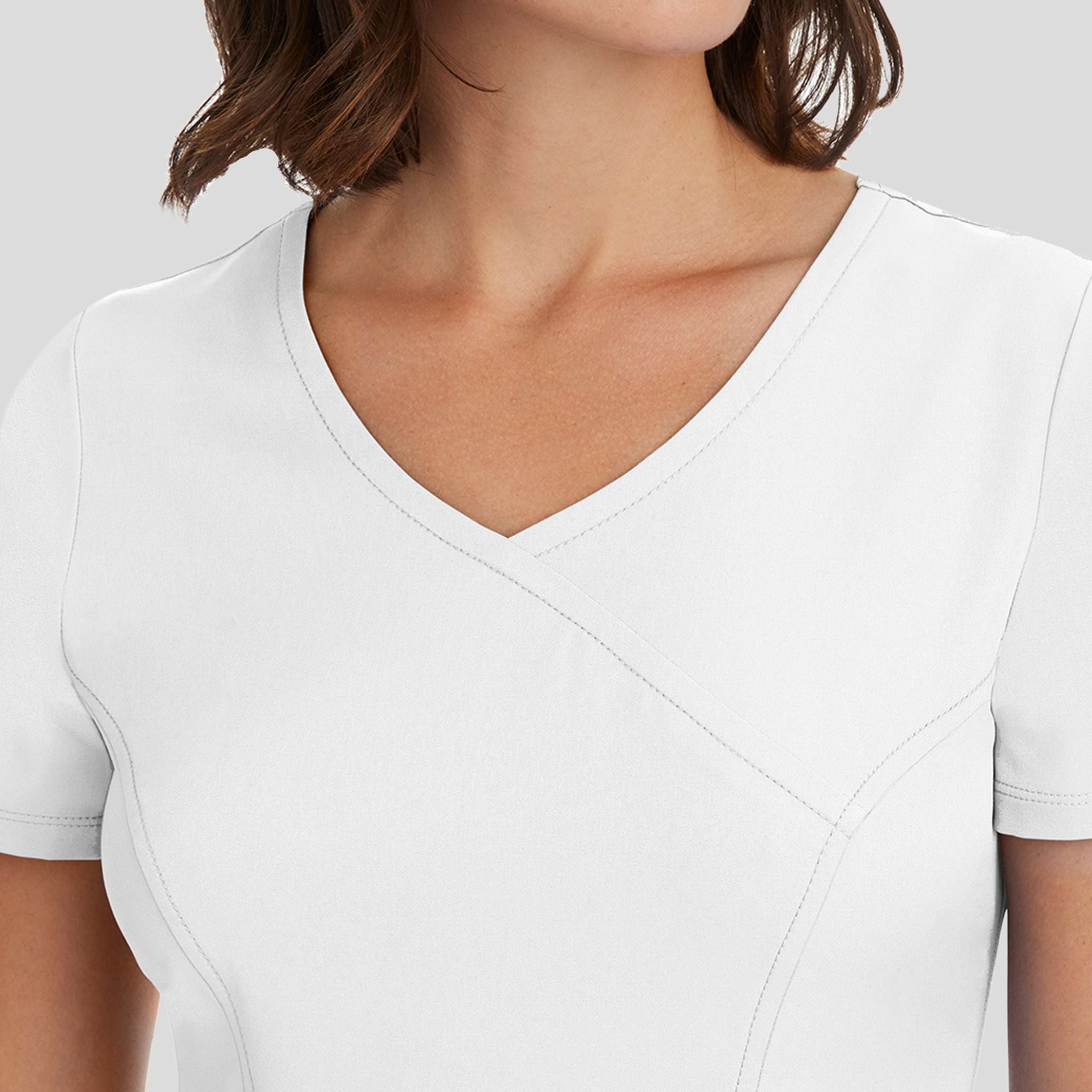 Women's Madison Mock Wrap Solid Scrub Top