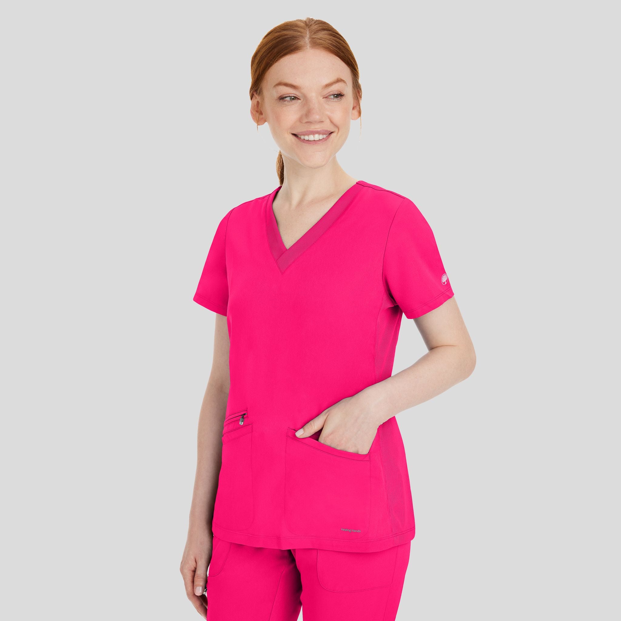 Women's Mariah Rib Trim Scrub Top