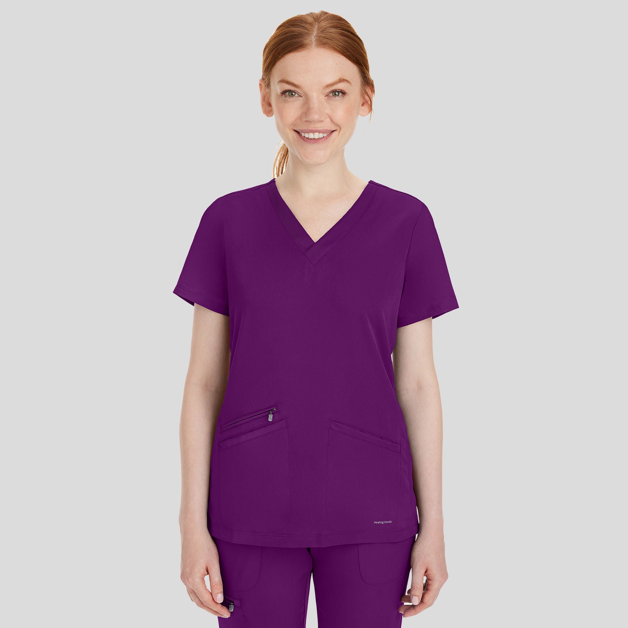 Women's Mariah Rib Trim Scrub Top