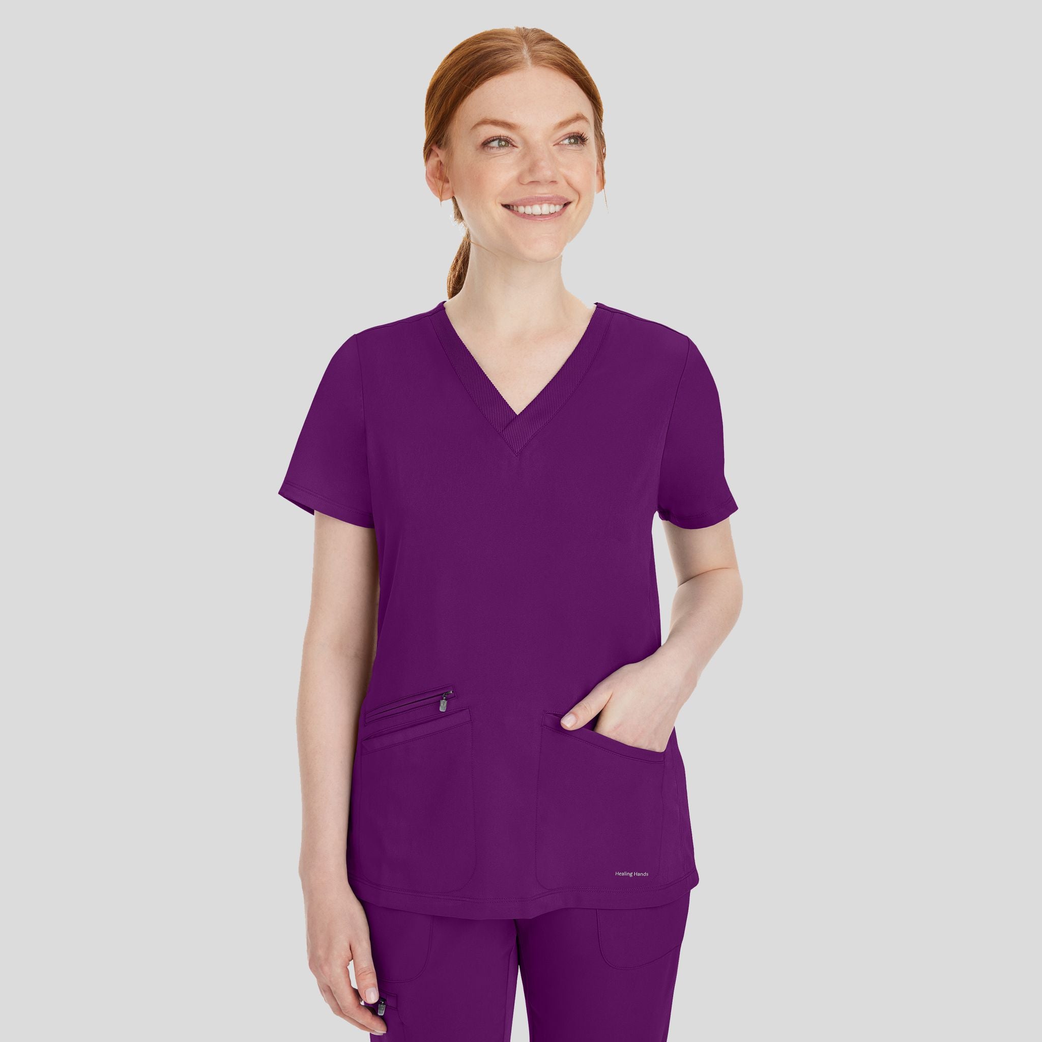 Women's Mariah Rib Trim Scrub Top