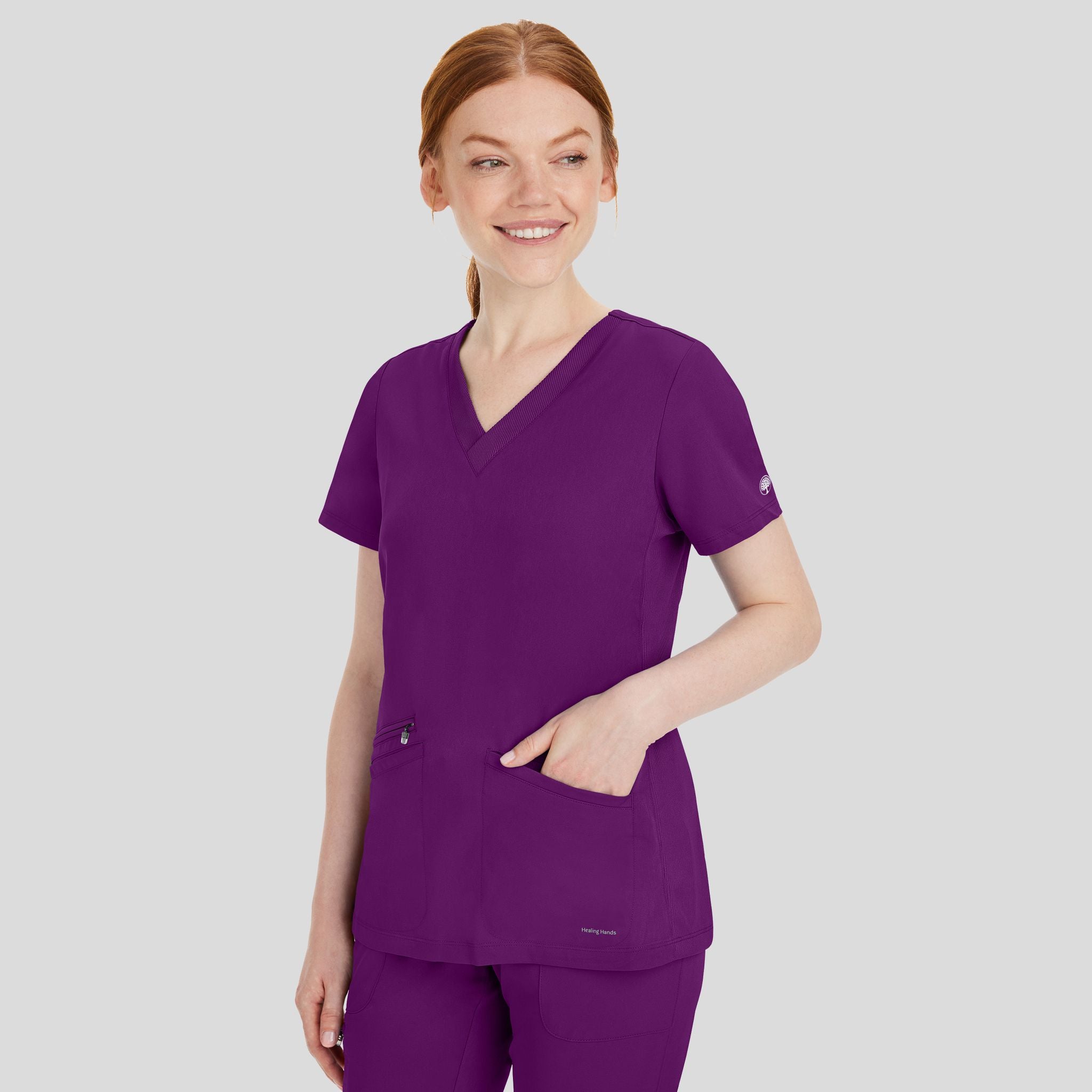 Women's Mariah Rib Trim Scrub Top