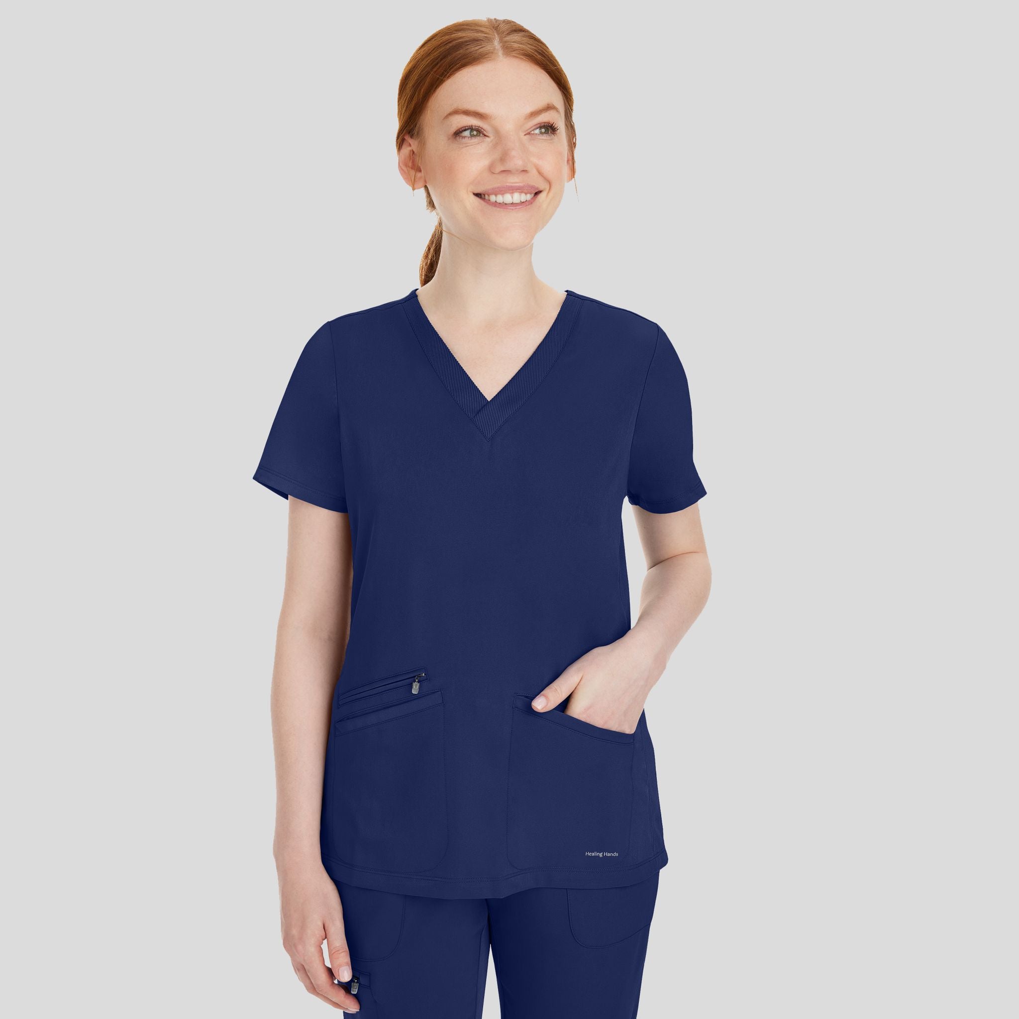 Women's Mariah Rib Trim Scrub Top