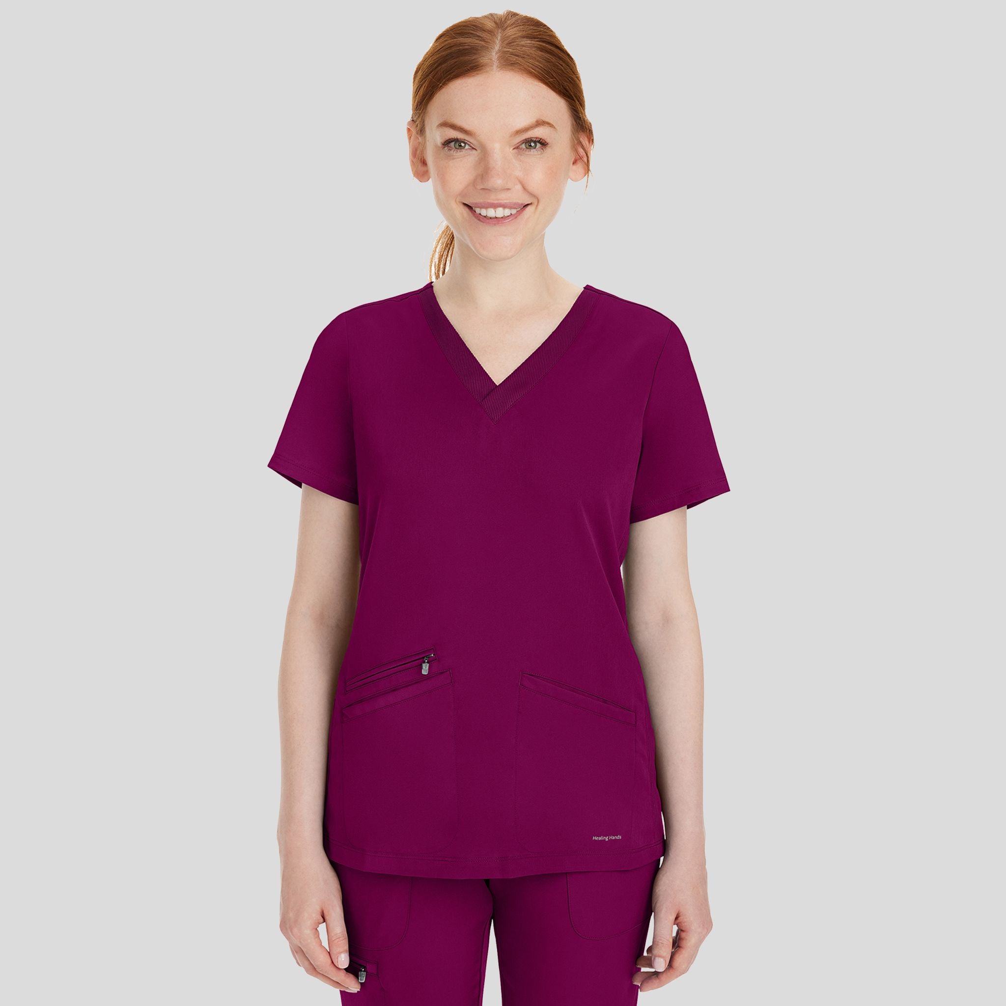 Women's Mariah Rib Trim Scrub Top
