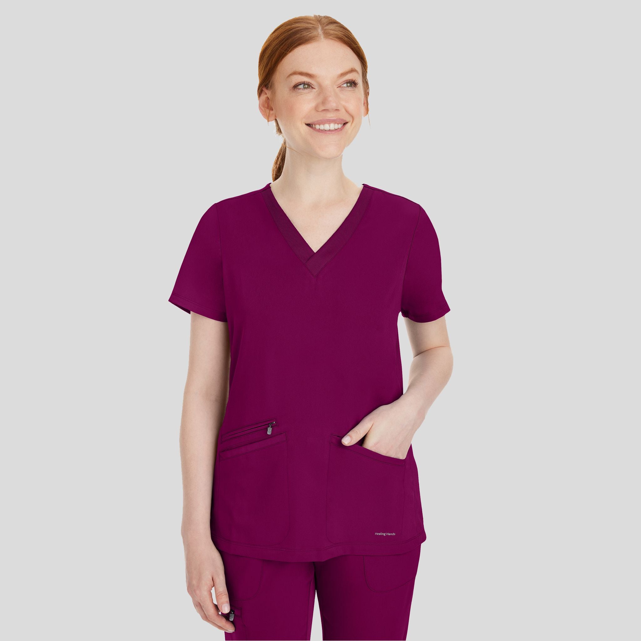 Women's Mariah Rib Trim Scrub Top