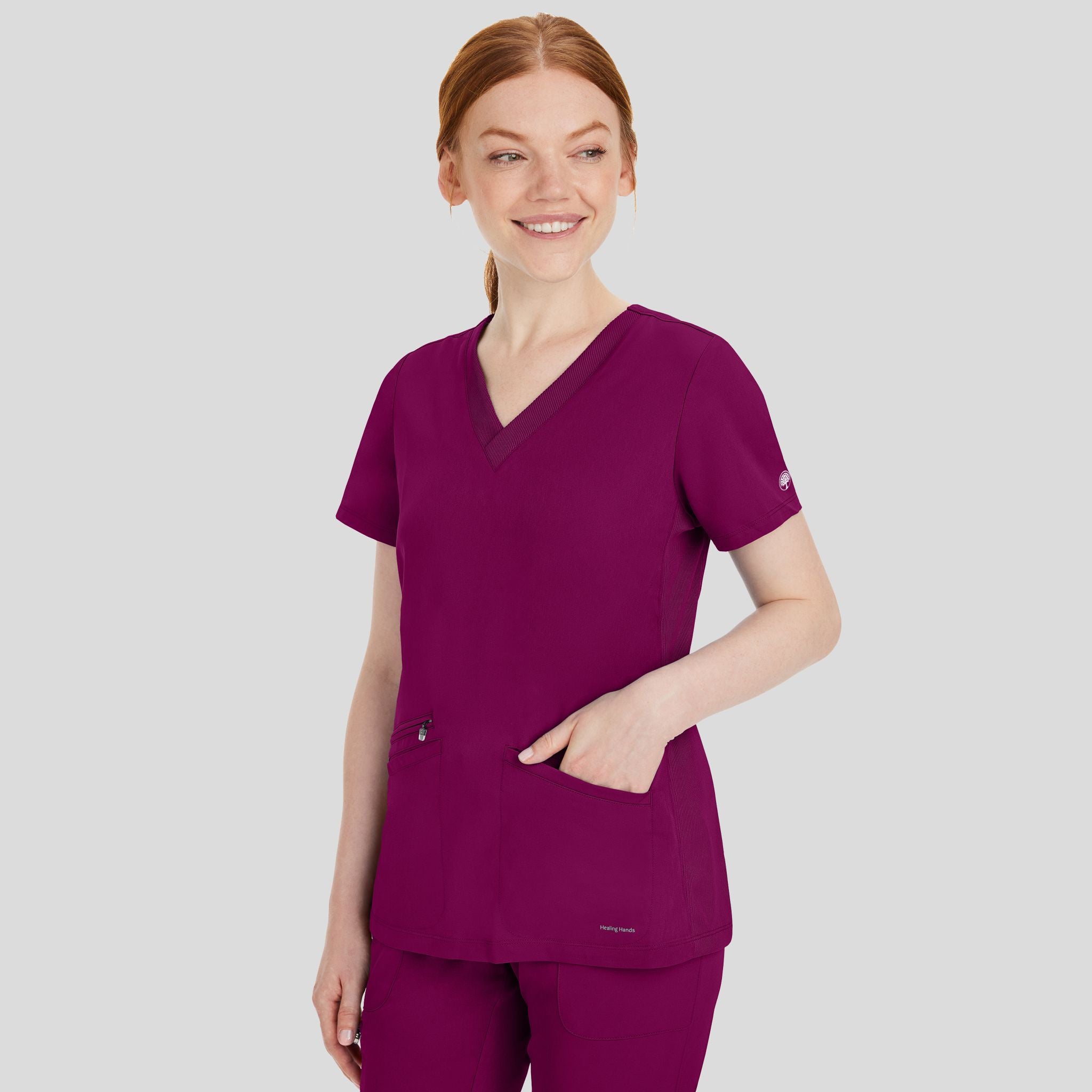 Women's Mariah Rib Trim Scrub Top