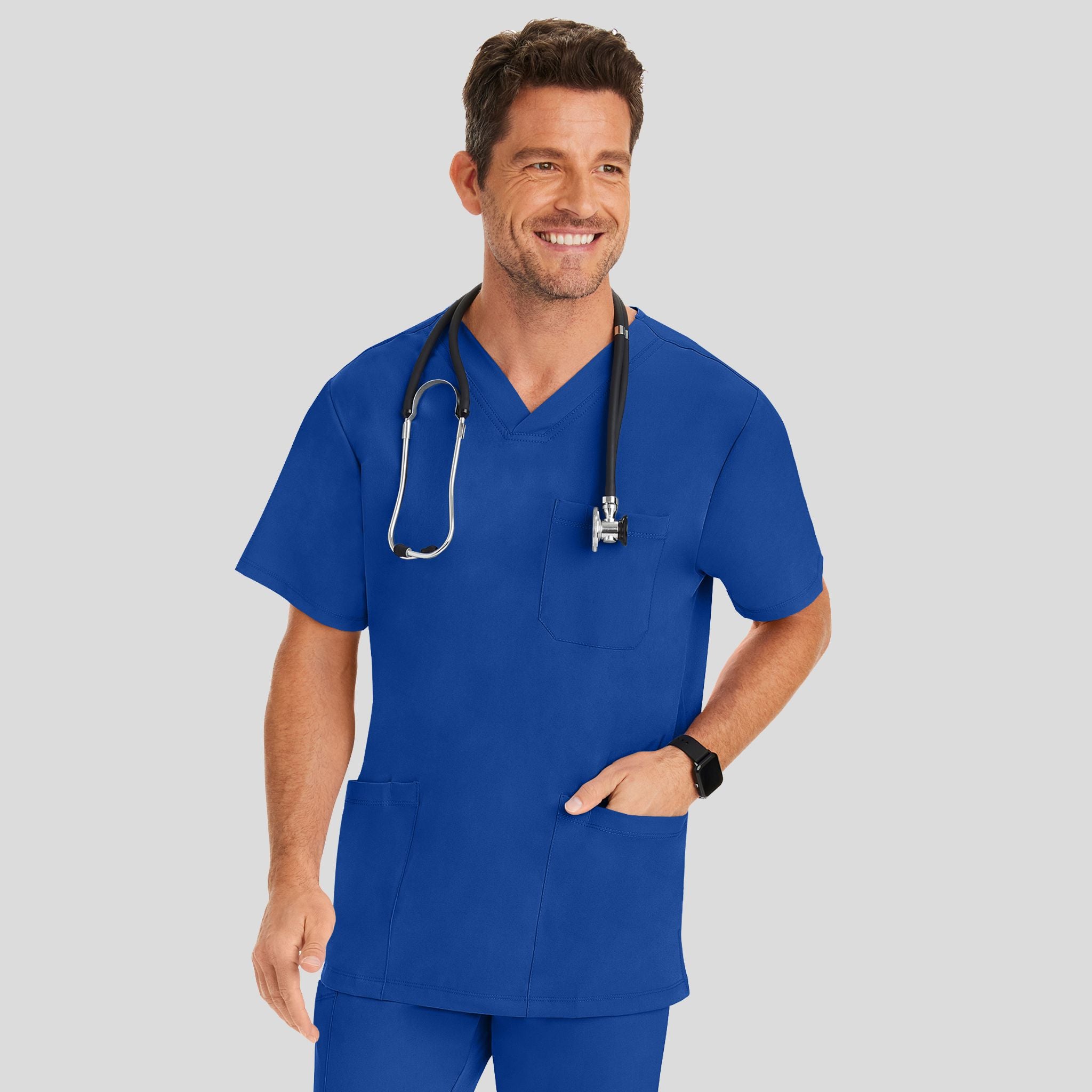 Men's Matthew V-Neck Solid Scrub Top