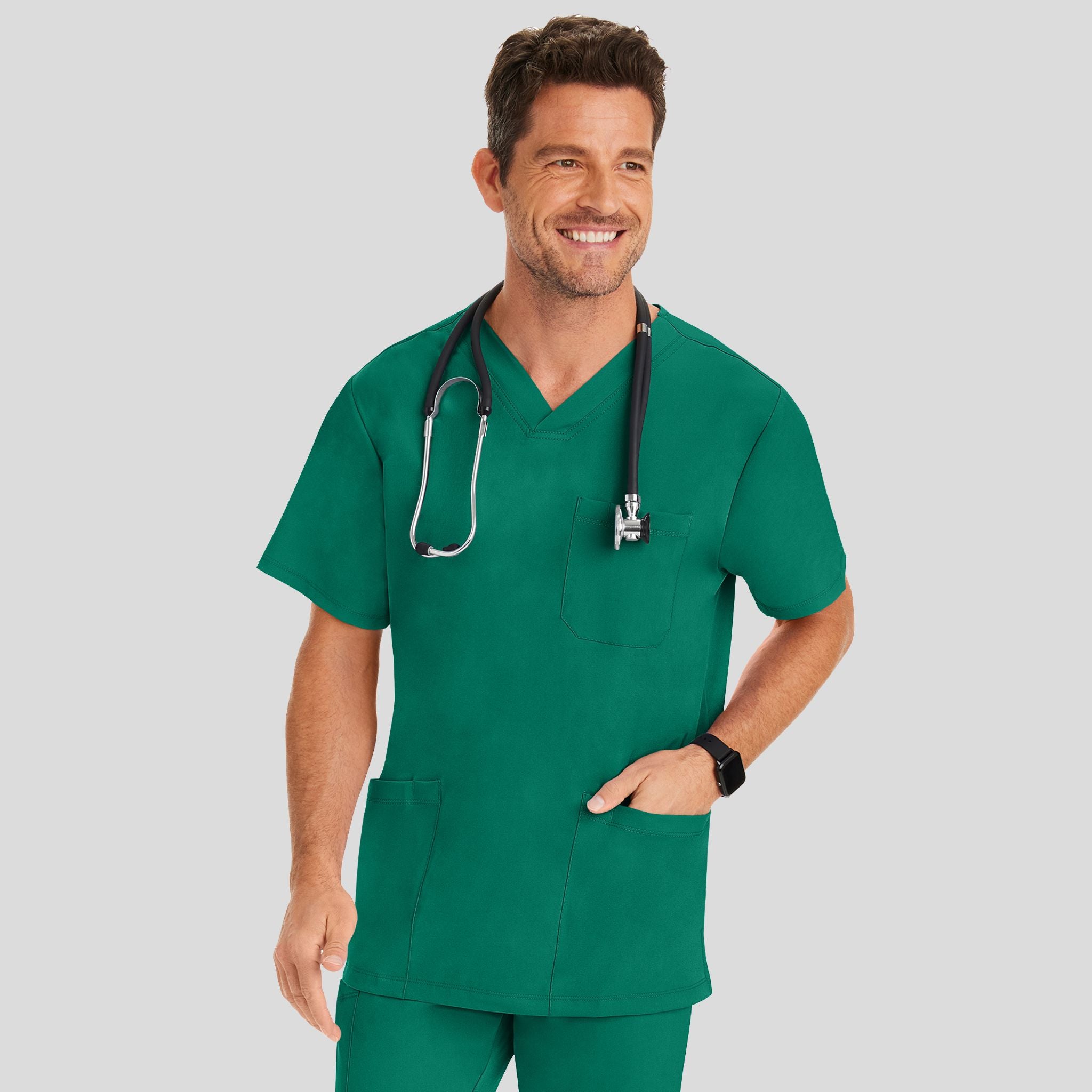 Men's Matthew V-Neck Solid Scrub Top
