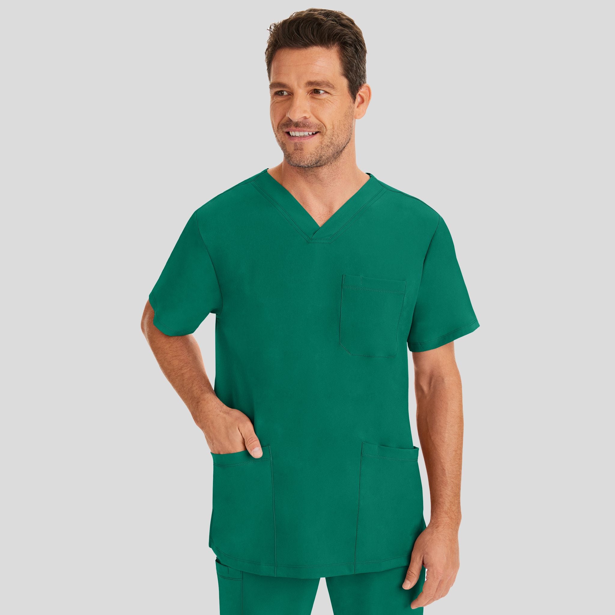 Men's Matthew V-Neck Solid Scrub Top
