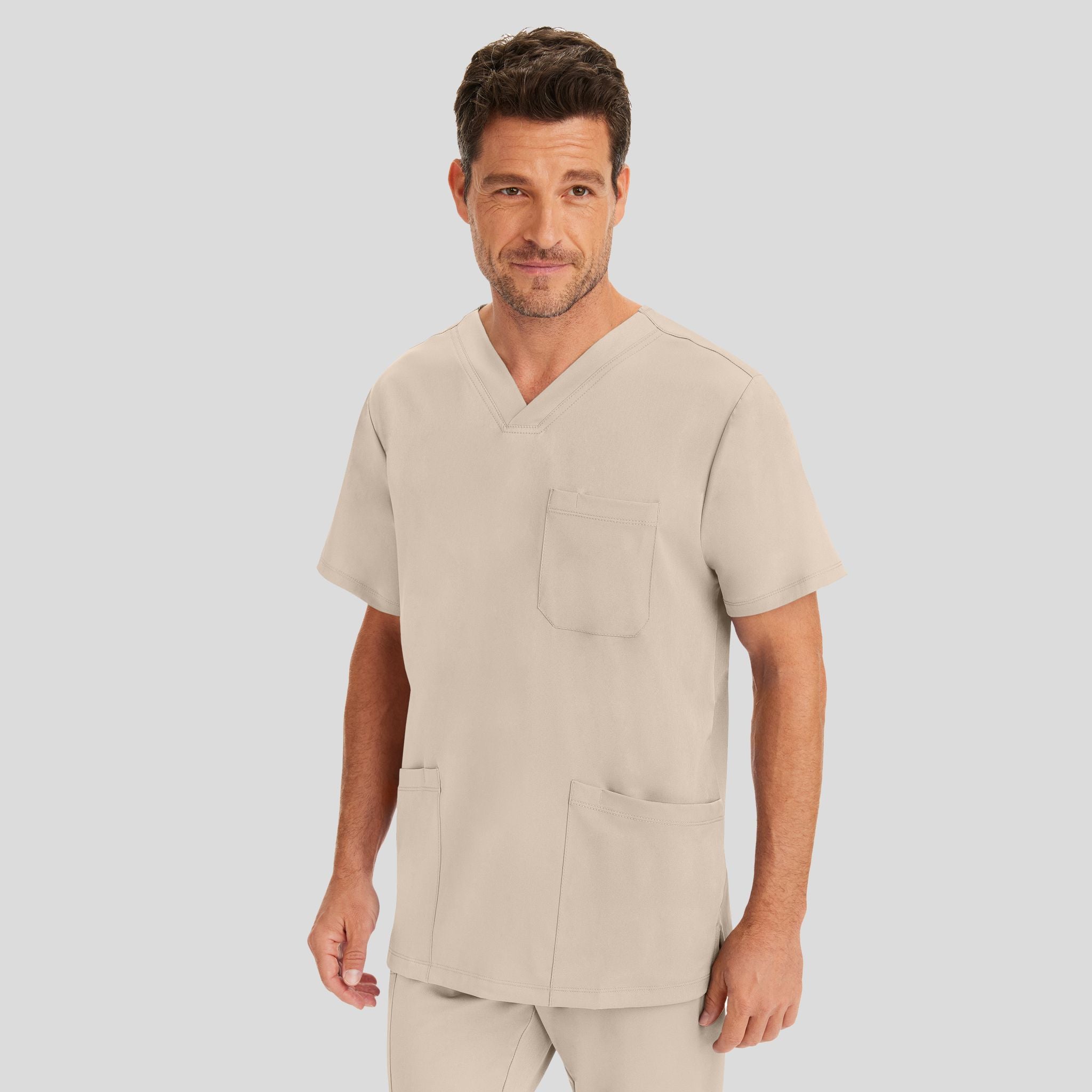 Men's Matthew V-Neck Solid Scrub Top