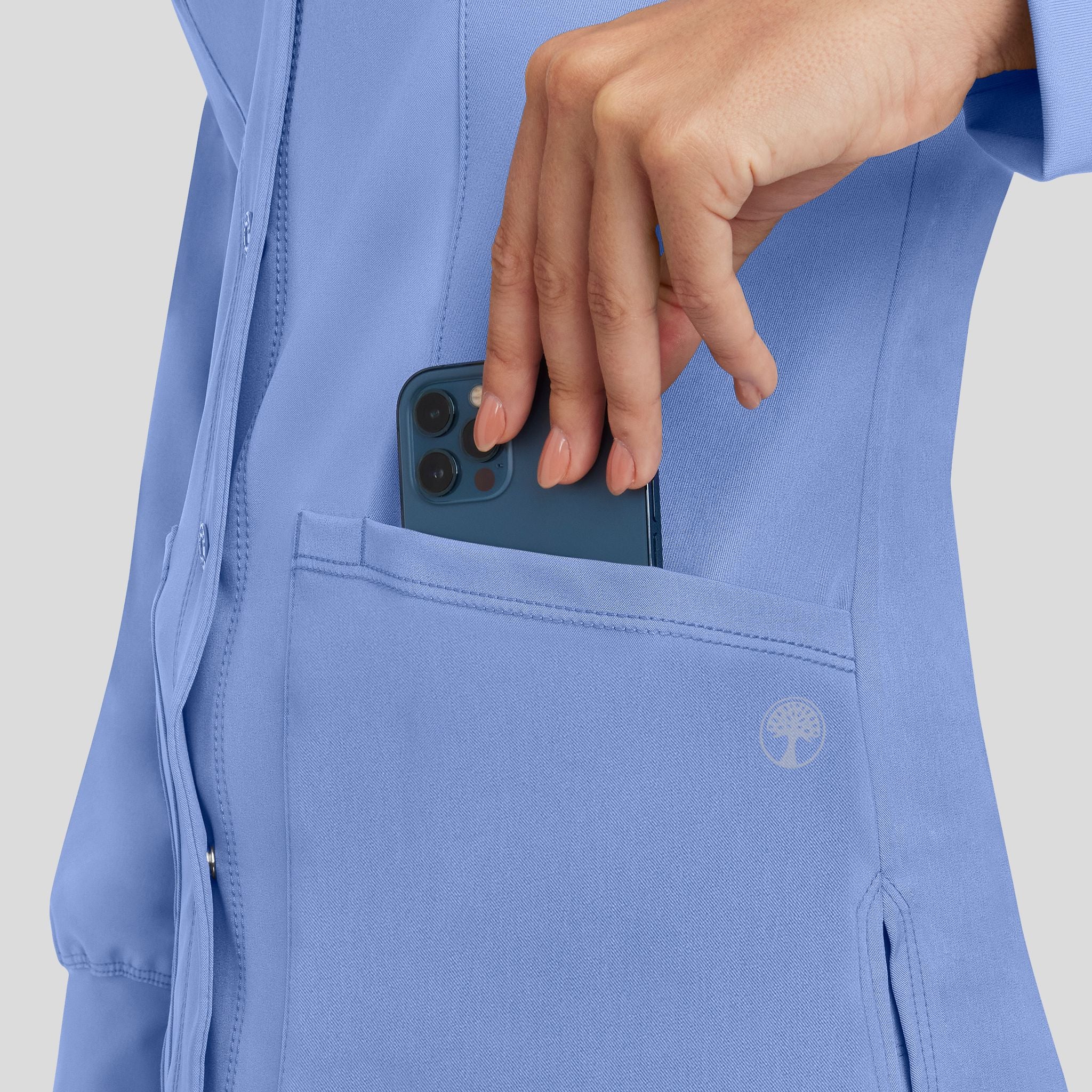 Women's Megan Button Front Solid Scrub Jacket