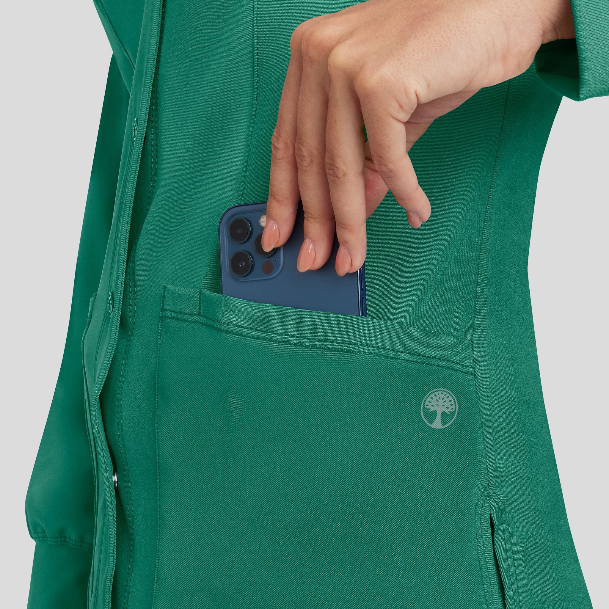 Women's Megan Button Front Solid Scrub Jacket