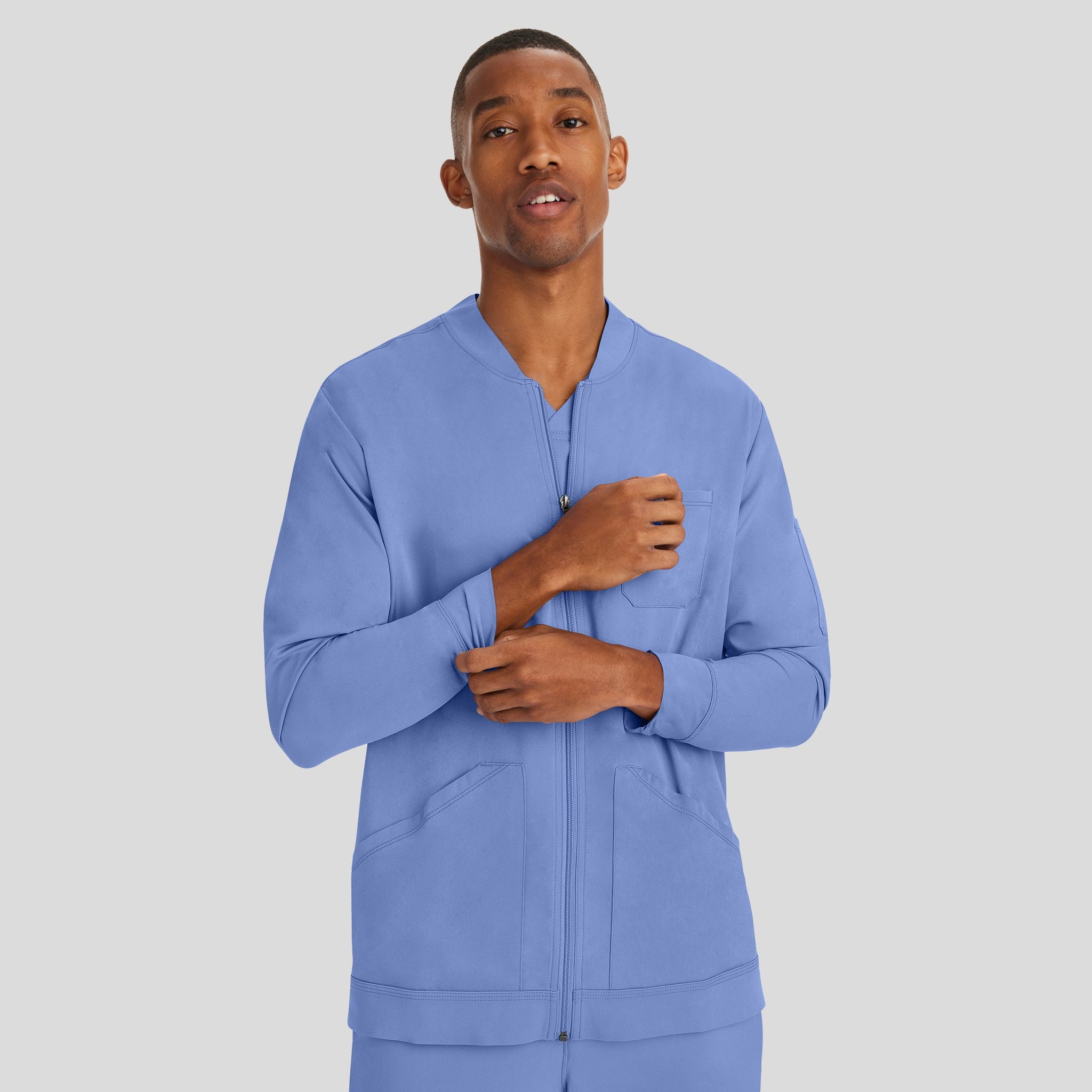 Men's Michael Zip Front Solid Scrub Jacket