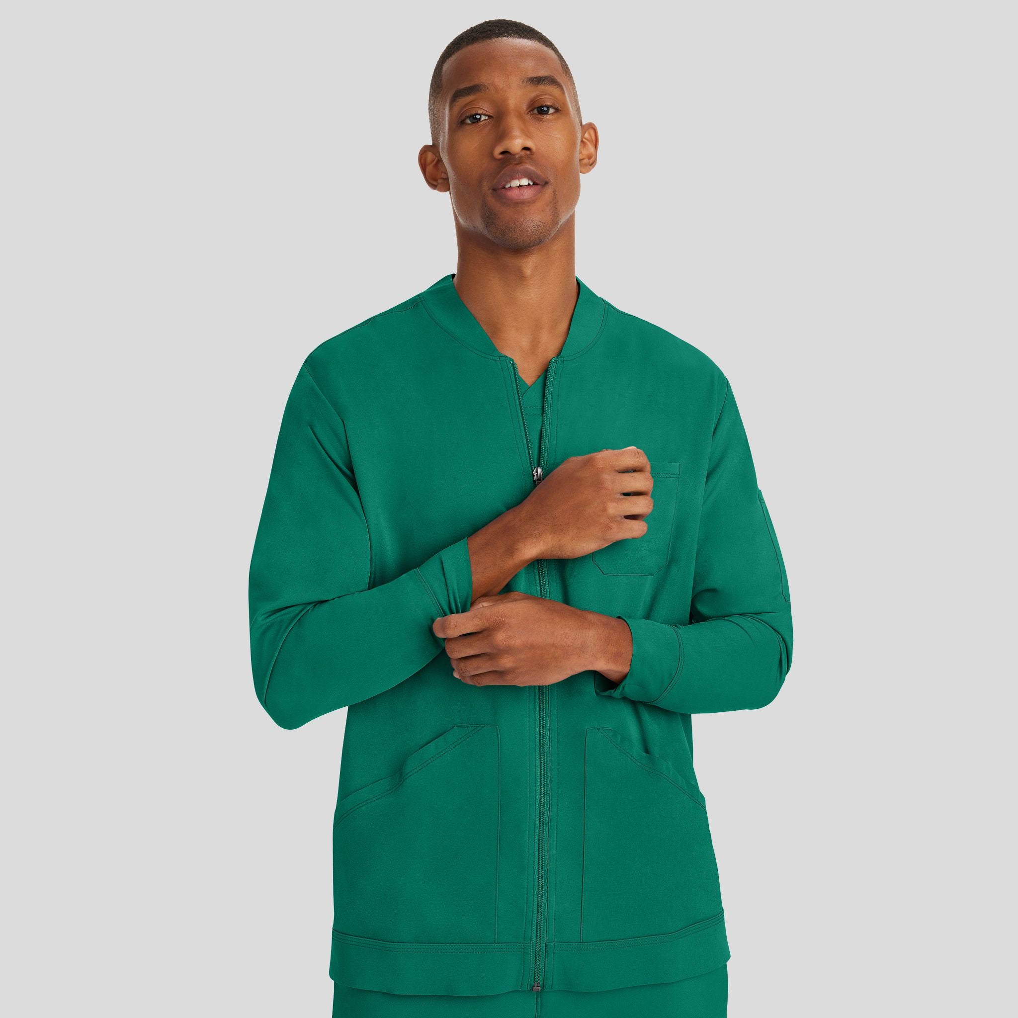 Men's Michael Zip Front Solid Scrub Jacket