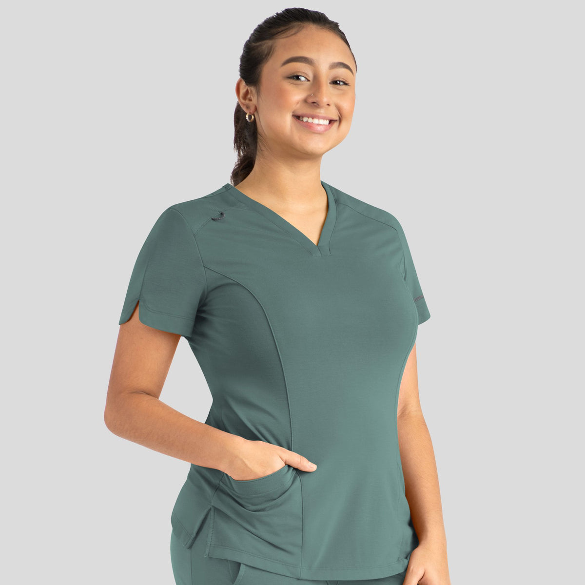 Women's Curved V-Neck Top