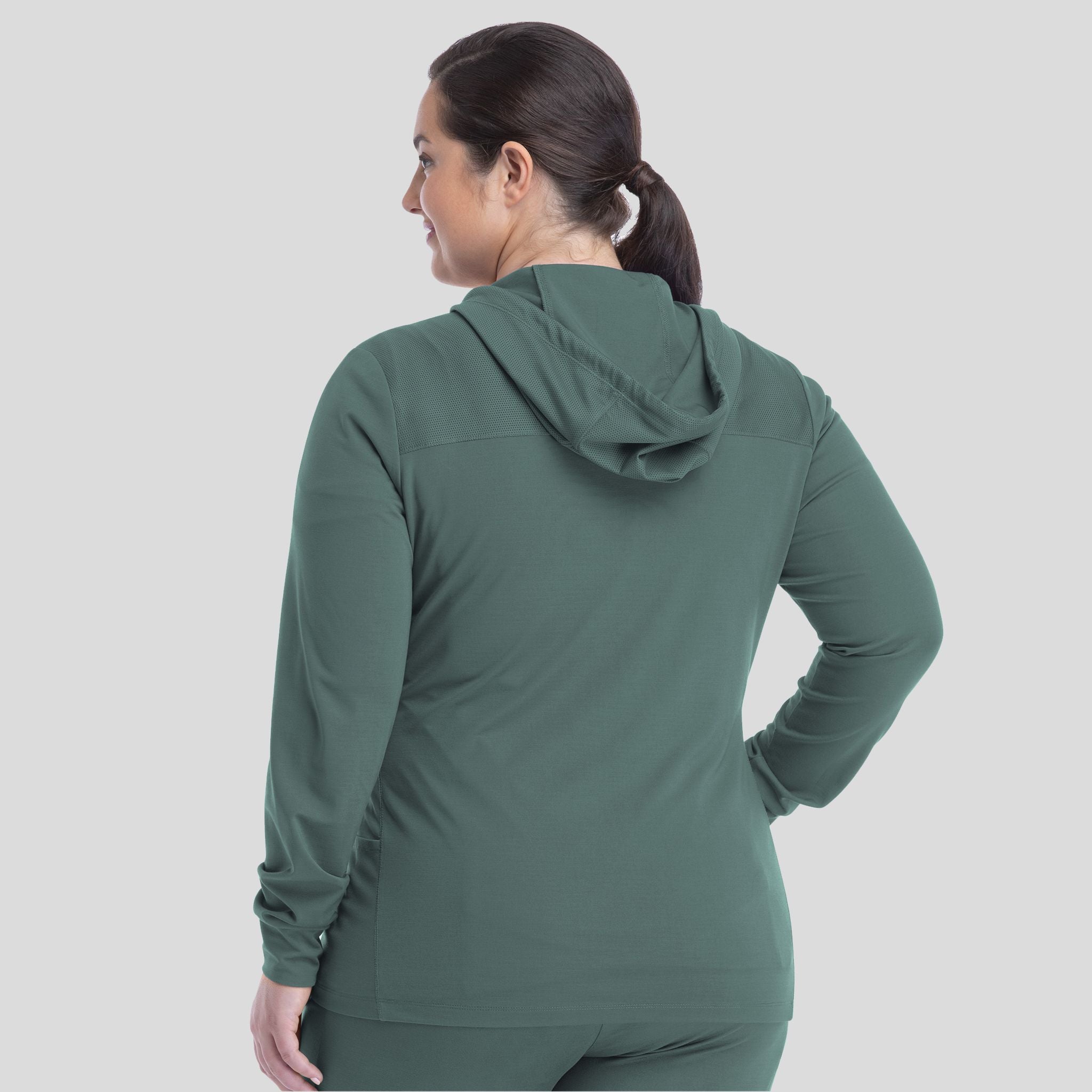 Women's Hooded Zip Front Jacket | Grey