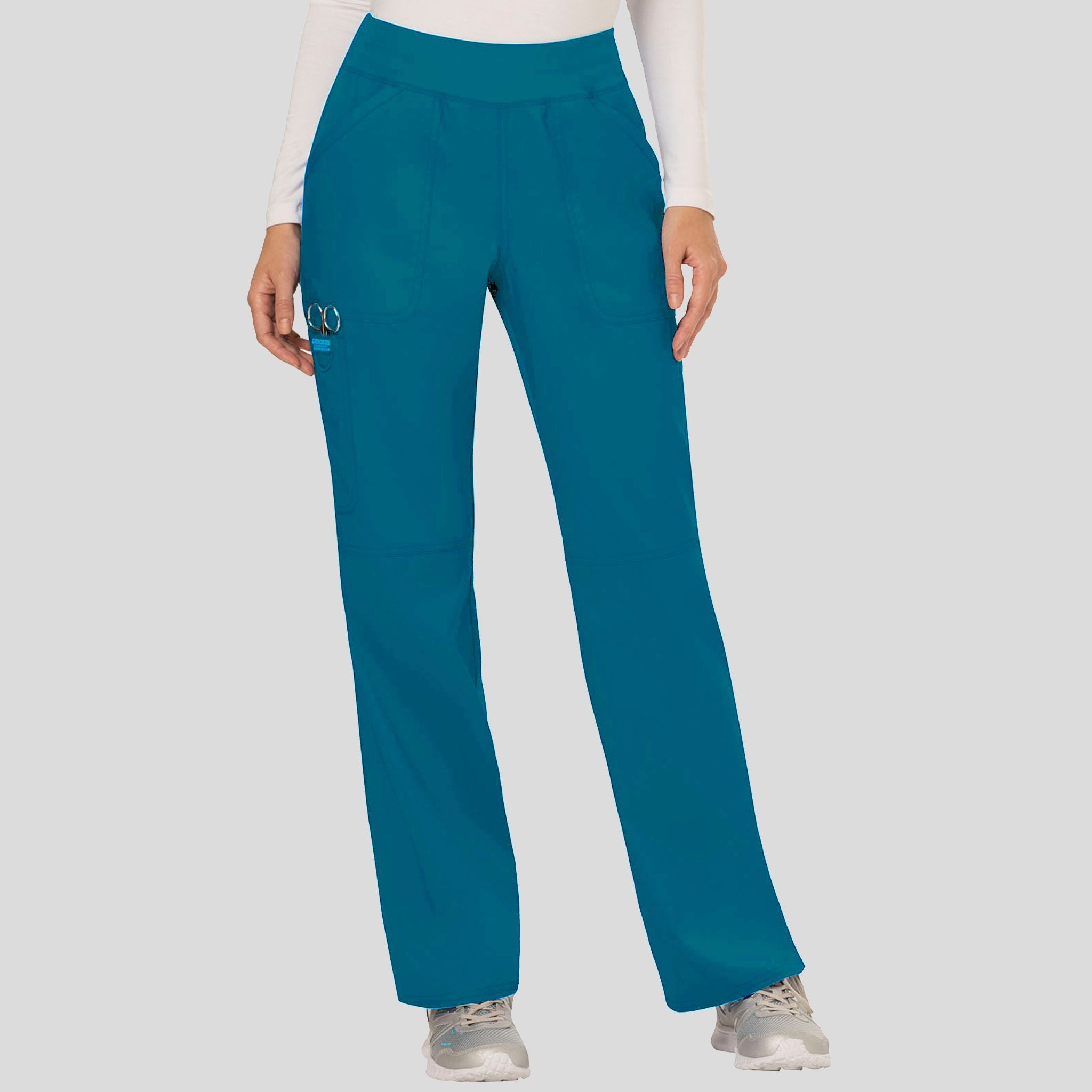 Women's Elastic Waistband Cargo Pull-On Scrub Pant