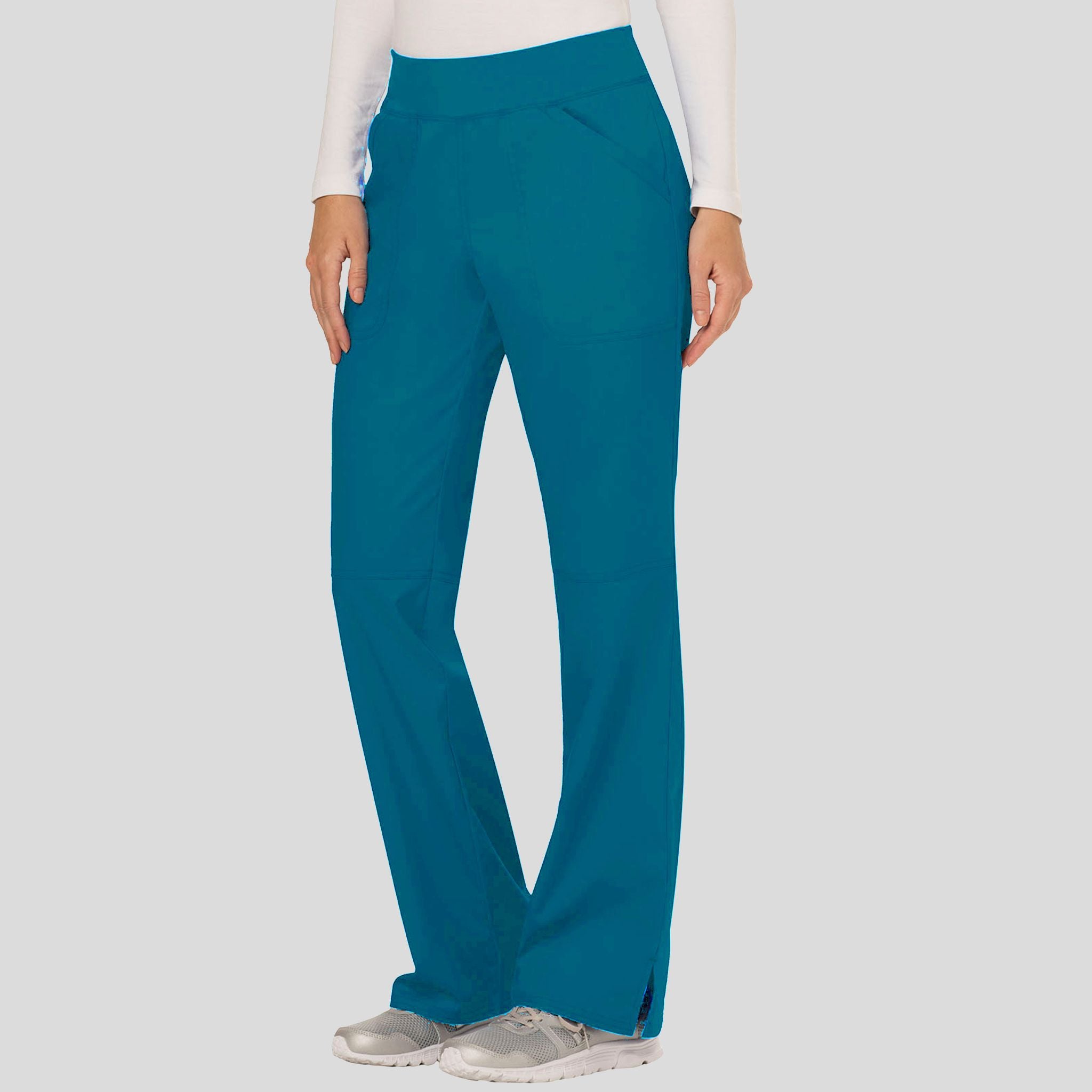 Women's Elastic Waistband Cargo Pull-On Scrub Pant