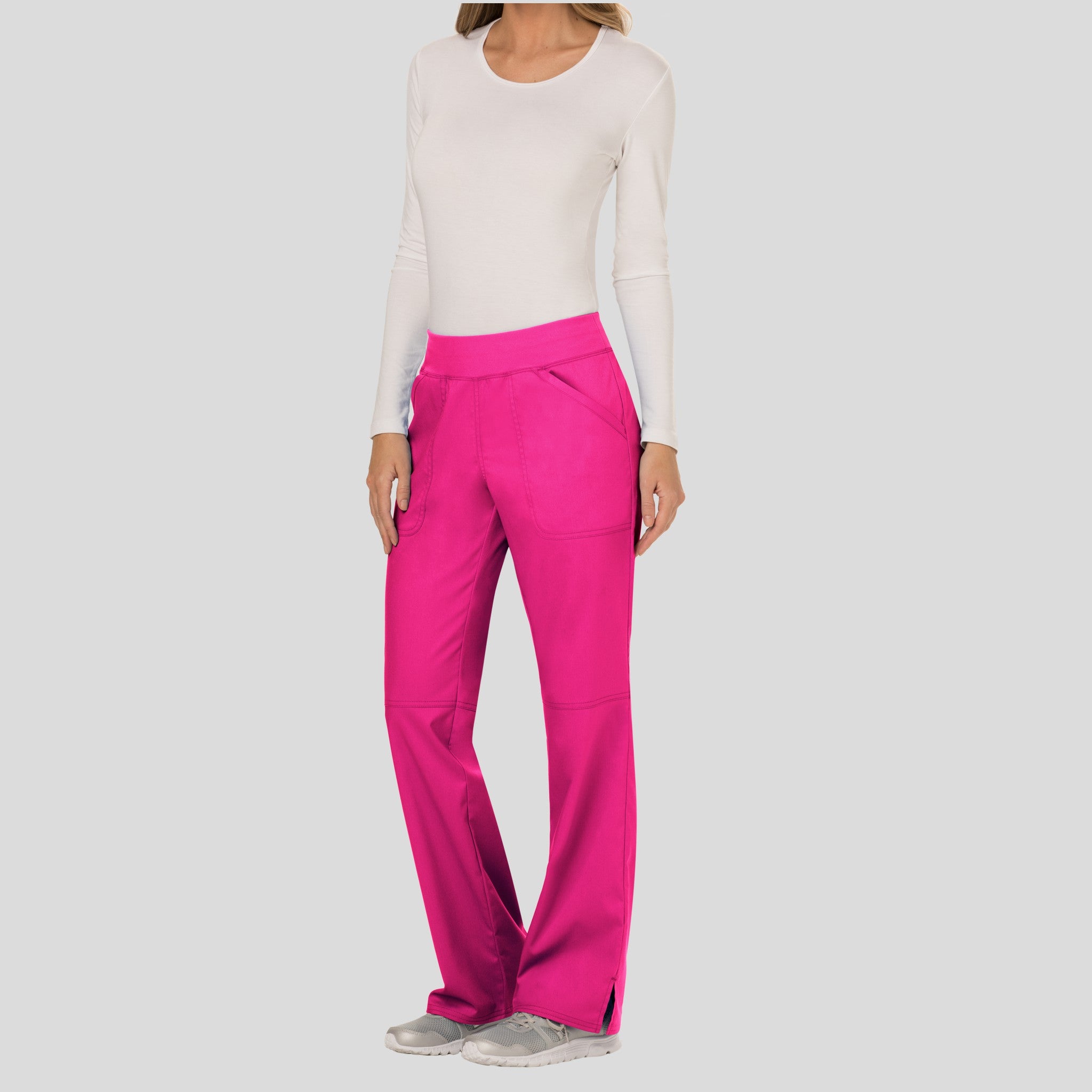 Women's Elastic Waistband Cargo Pull-On Scrub Pant