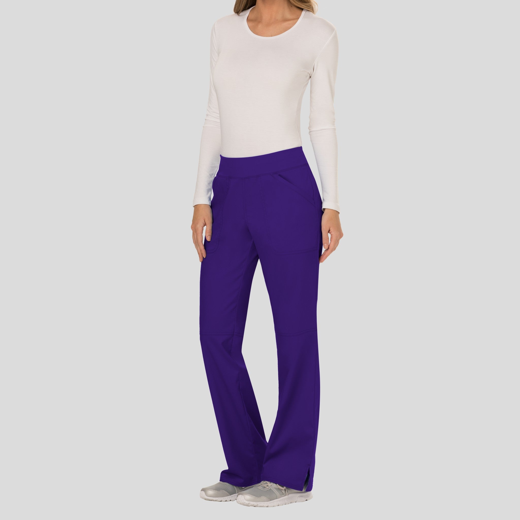 Women's Elastic Waistband Cargo Pull-On Scrub Pant